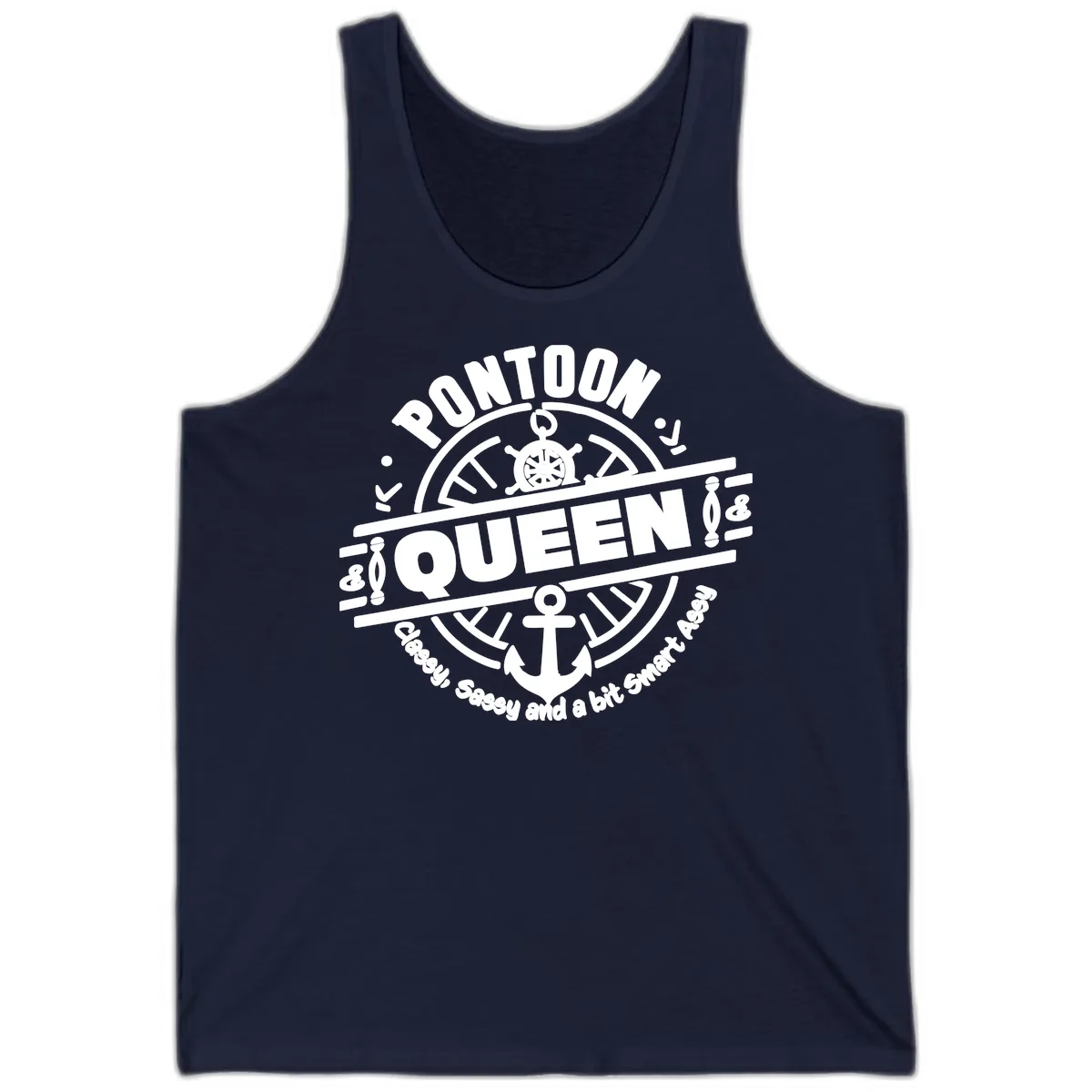 Pontoon Queen Nautical Design Tank in Navy