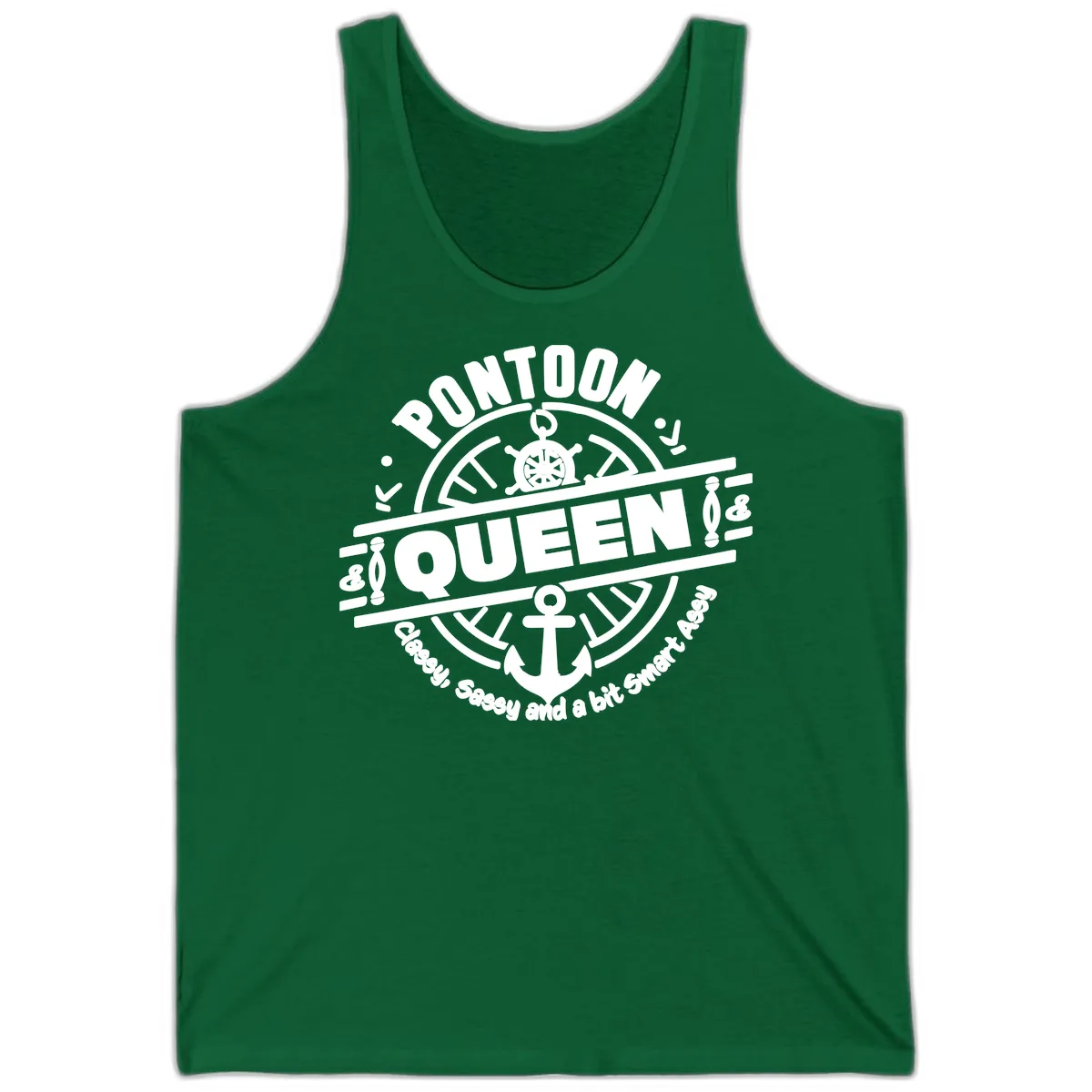Pontoon Queen Nautical Design Tank in Kelly