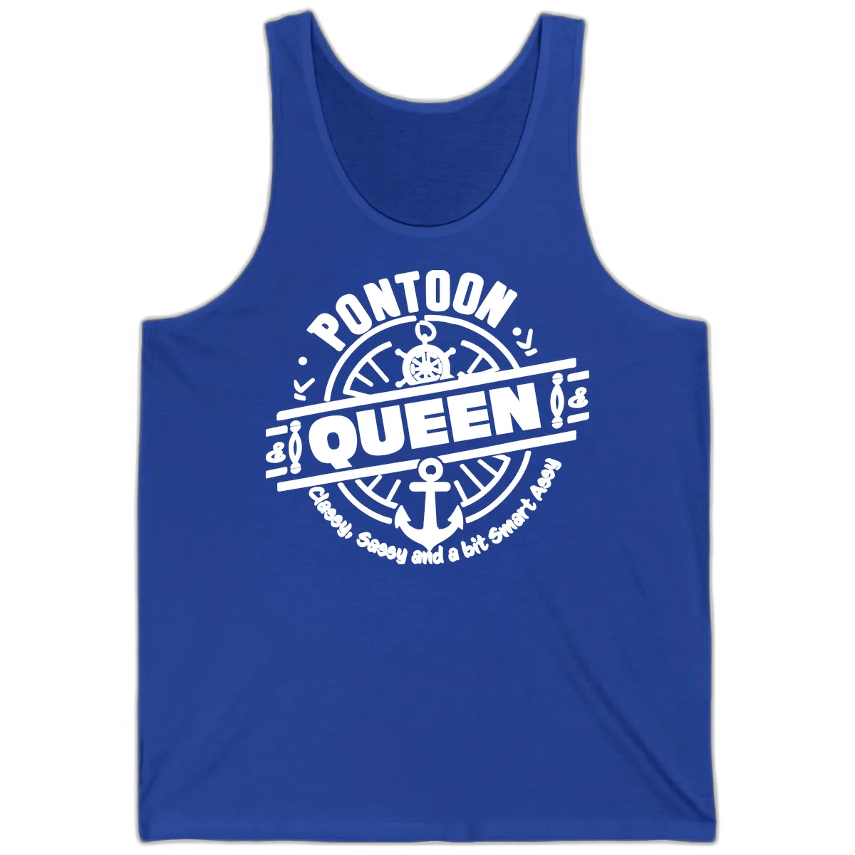 Pontoon Queen Nautical Design Tank in True Royal