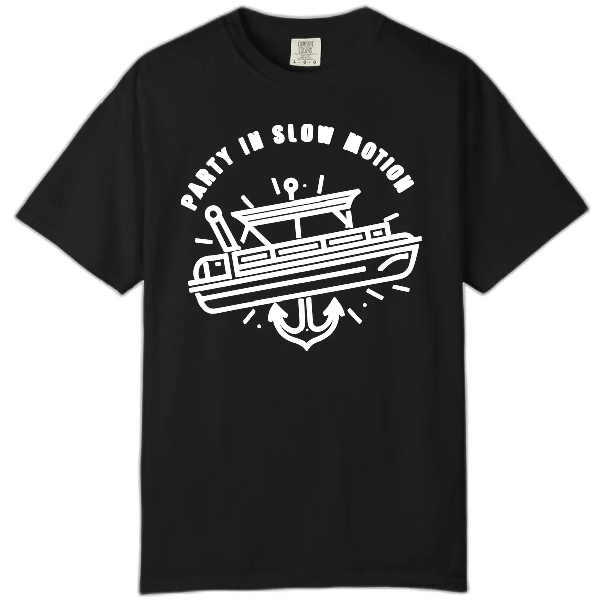 Party In Slow Motion Pontoon Design Comfort Color in Black