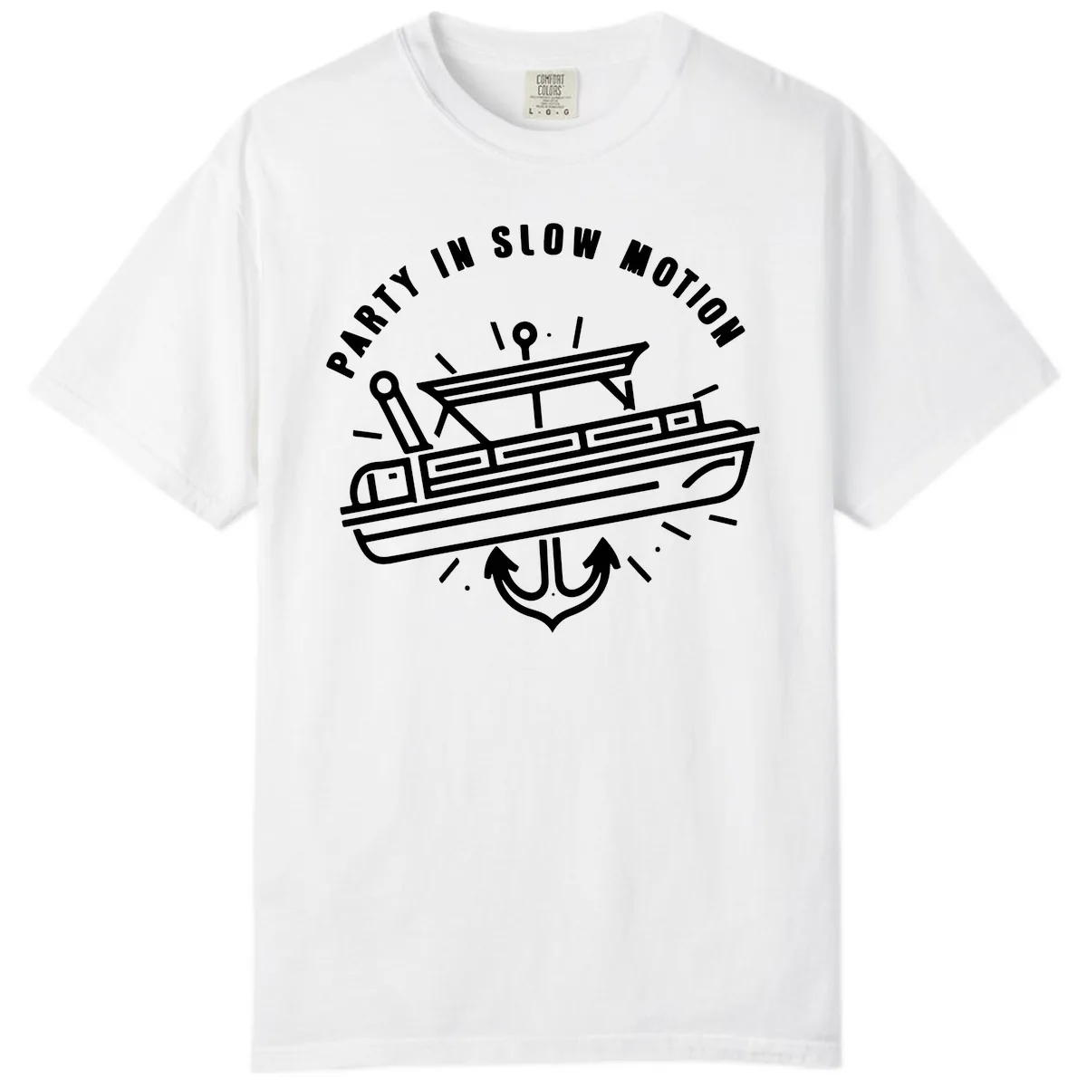 Party In Slow Motion Pontoon Design Comfort Color in White