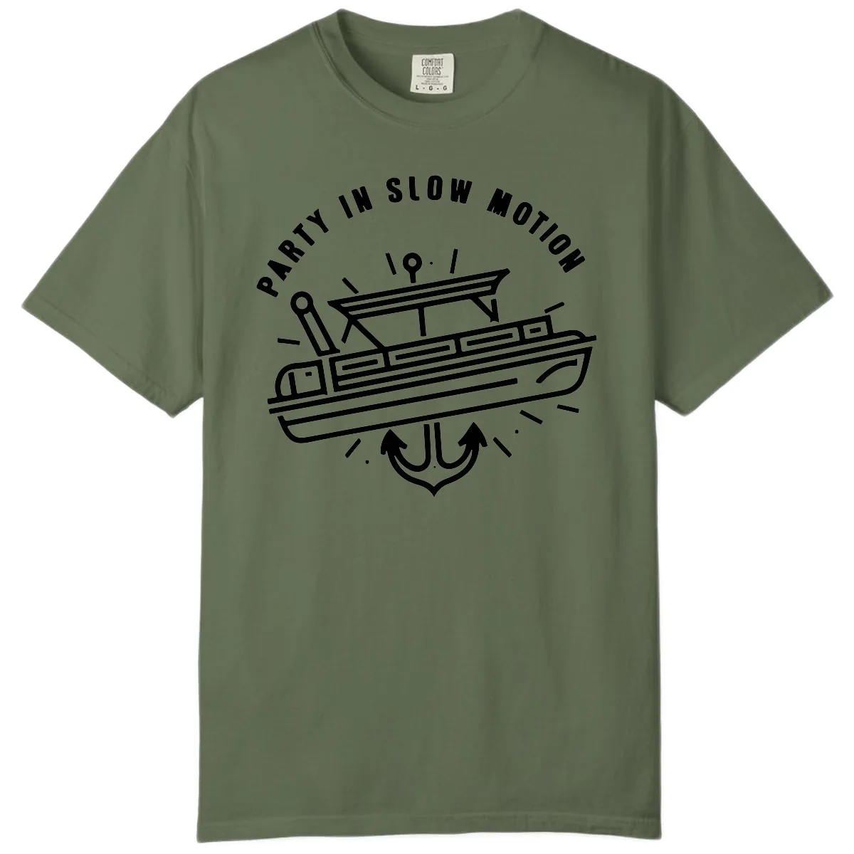 Party In Slow Motion Pontoon Design Comfort Color in Sage