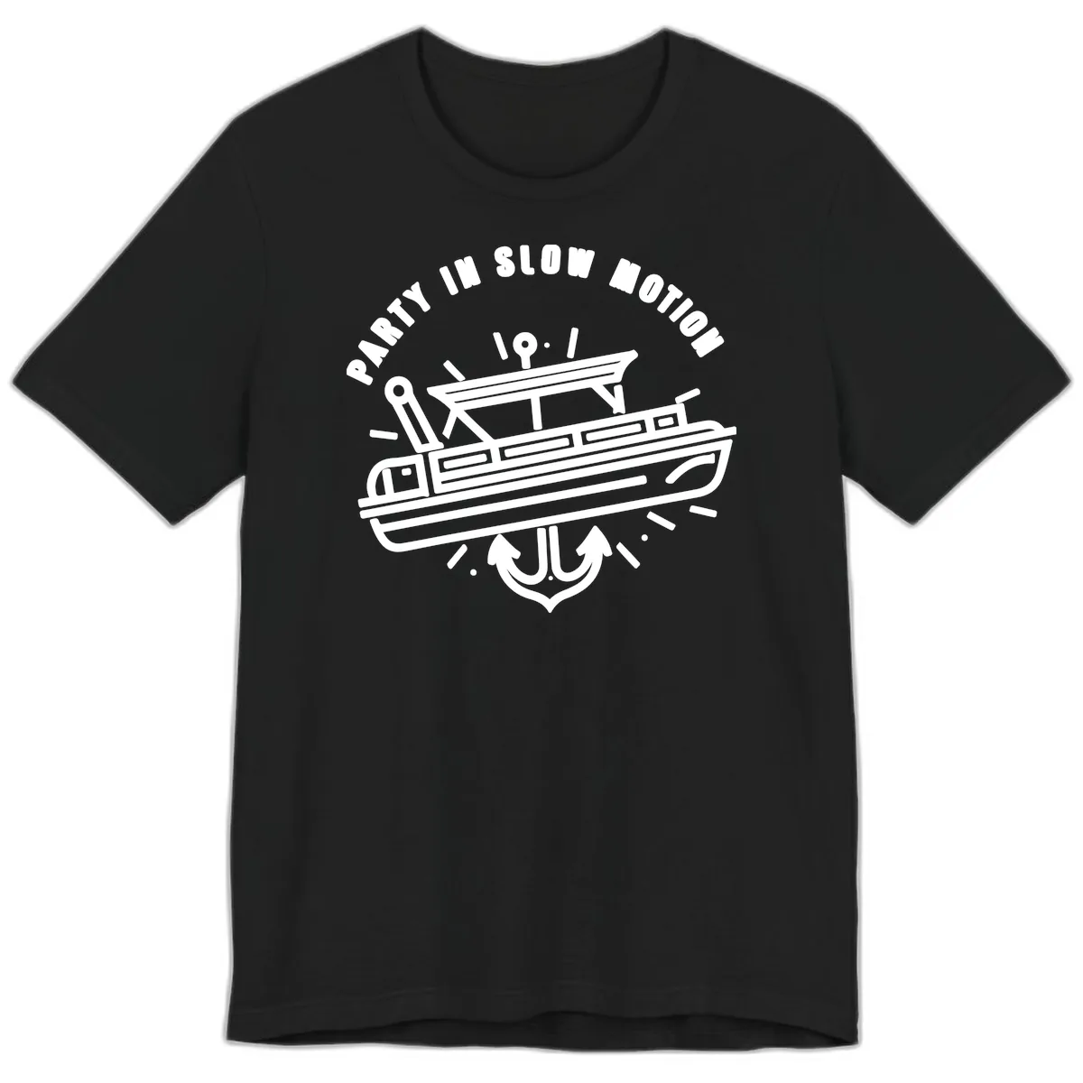 Party In Slow Motion Pontoon Design Premium T-Shirt in Black