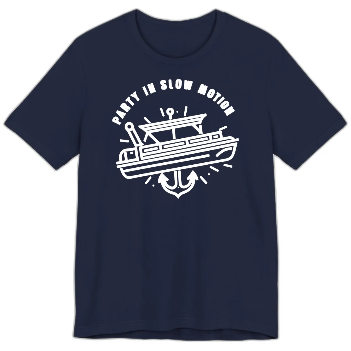 Party In Slow Motion Pontoon Design Premium T-Shirt in Navy