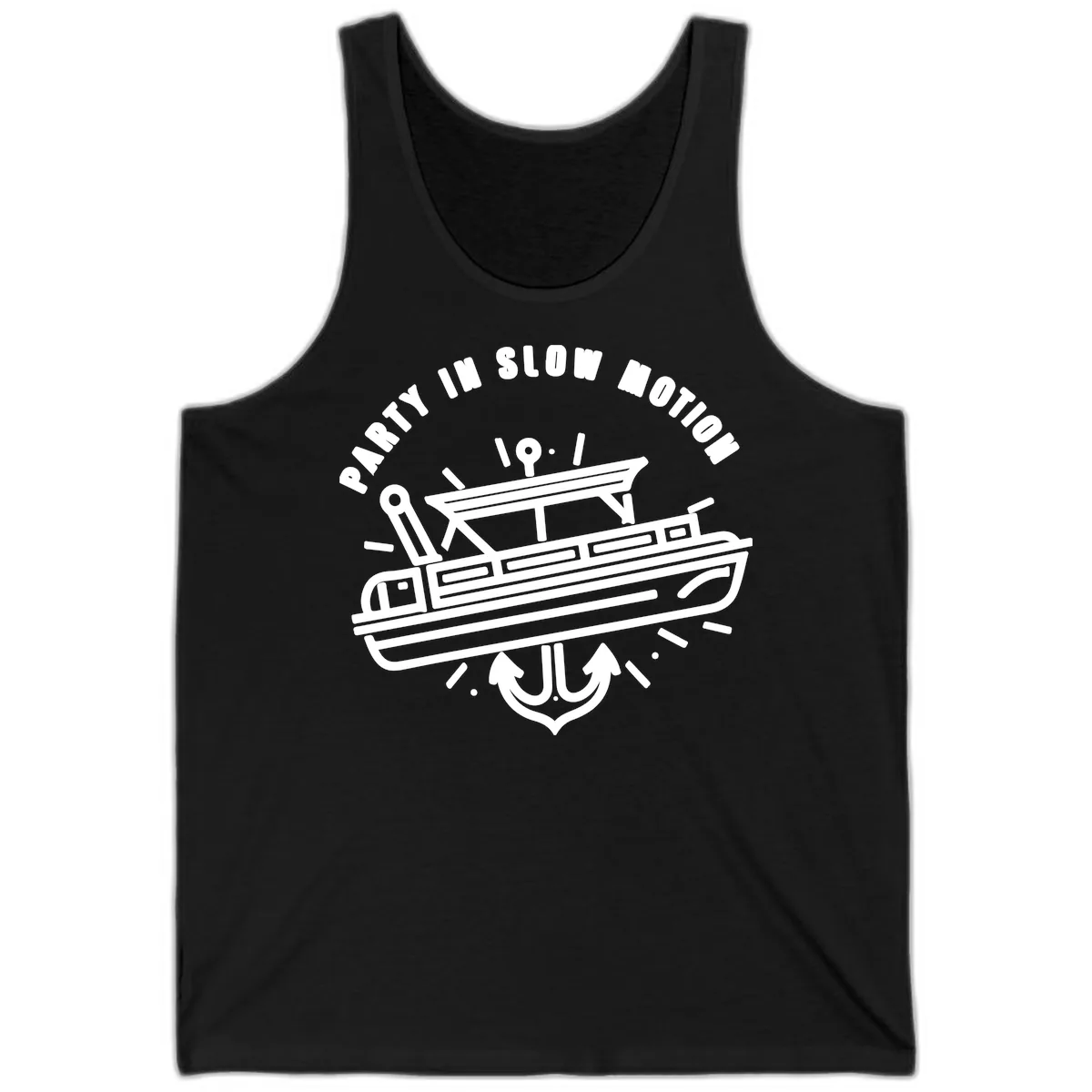 Party In Slow Motion Pontoon Design Tank in Black
