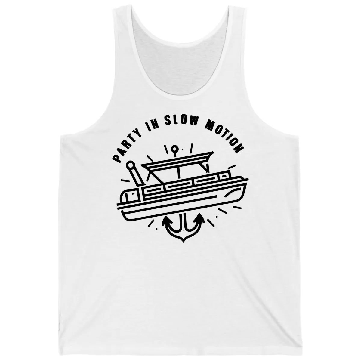 Party In Slow Motion Pontoon Design Tank in White