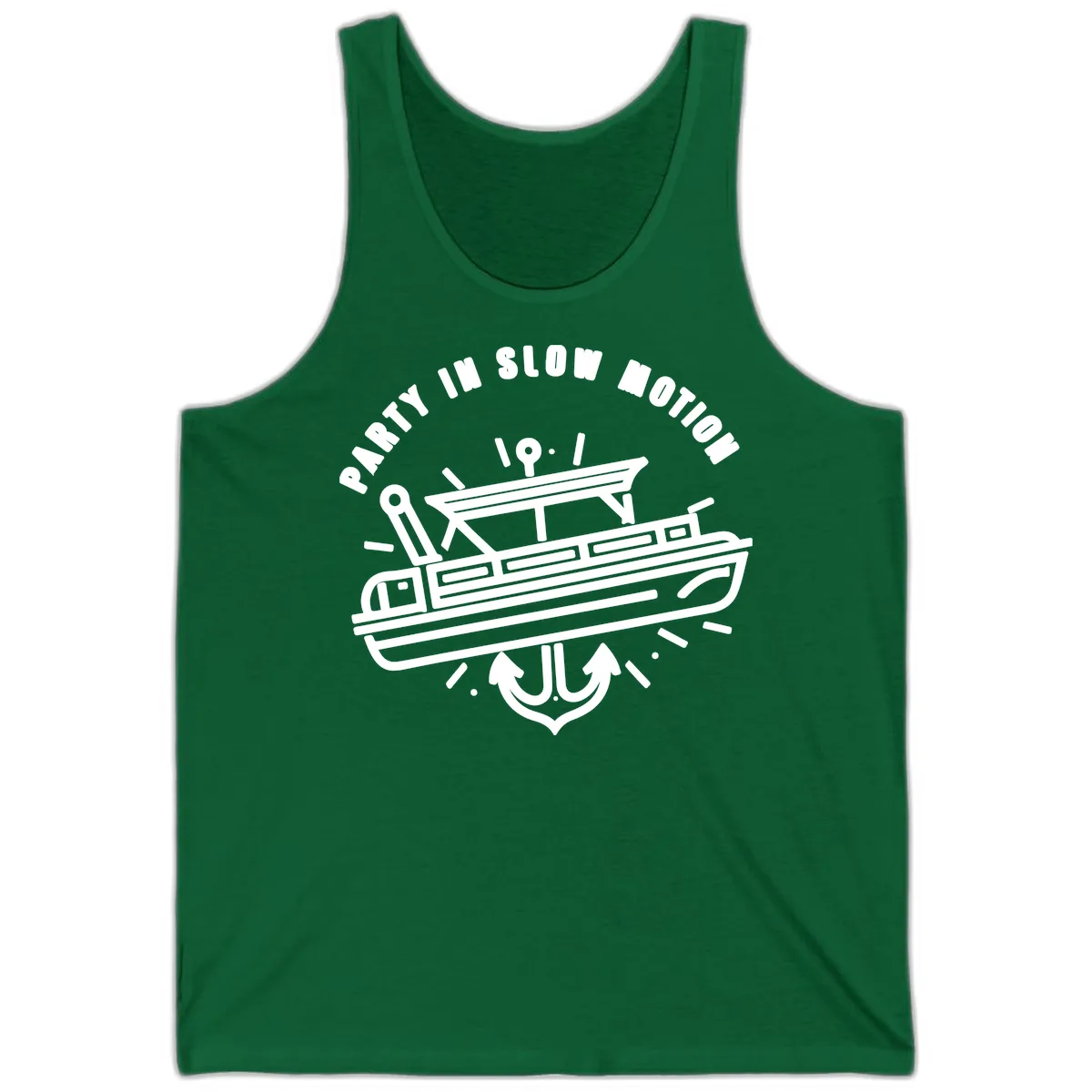 Party In Slow Motion Pontoon Design Tank in Kelly