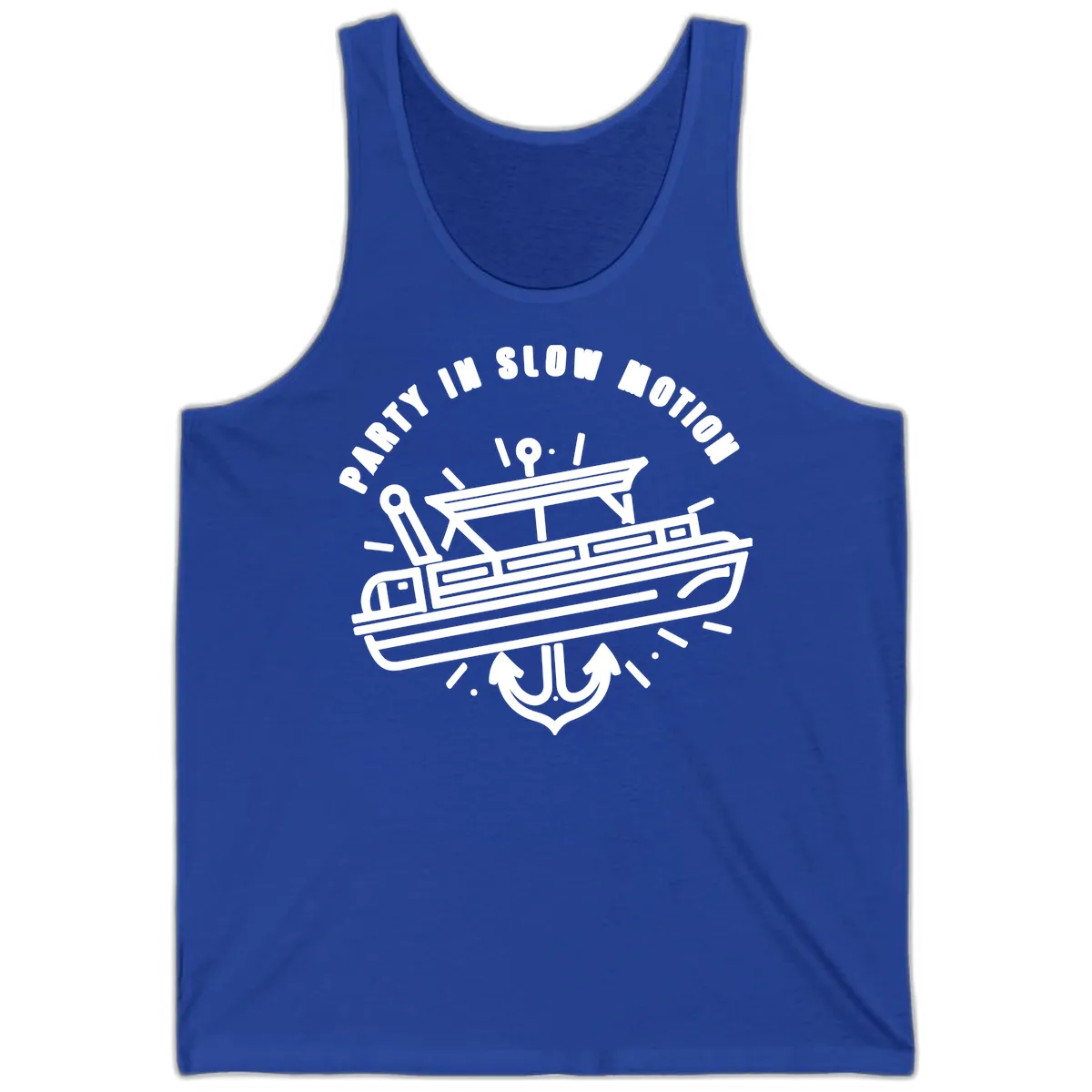 Party In Slow Motion Pontoon Design Tank in True Royal