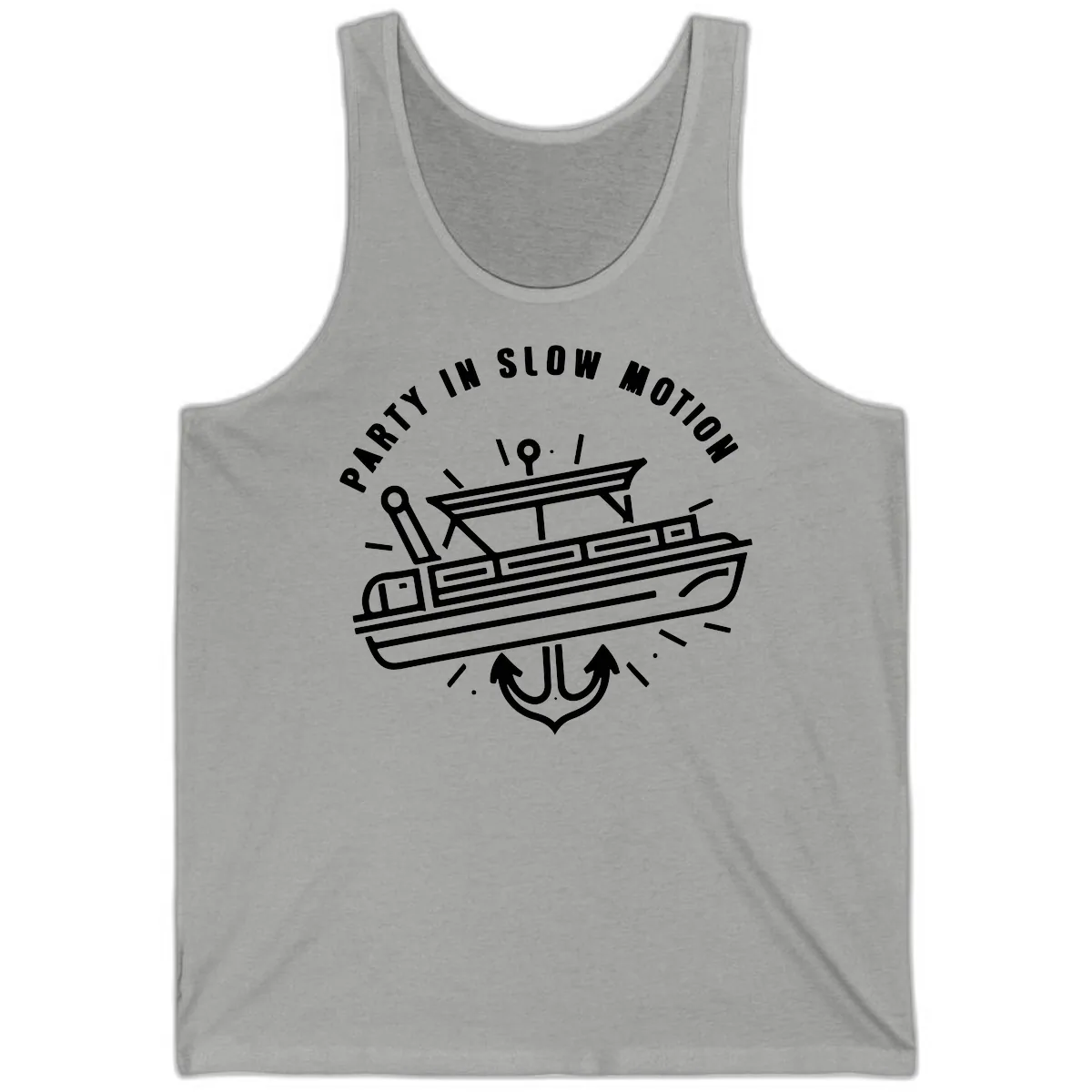 Party In Slow Motion Pontoon Design Tank in Athletic Heather