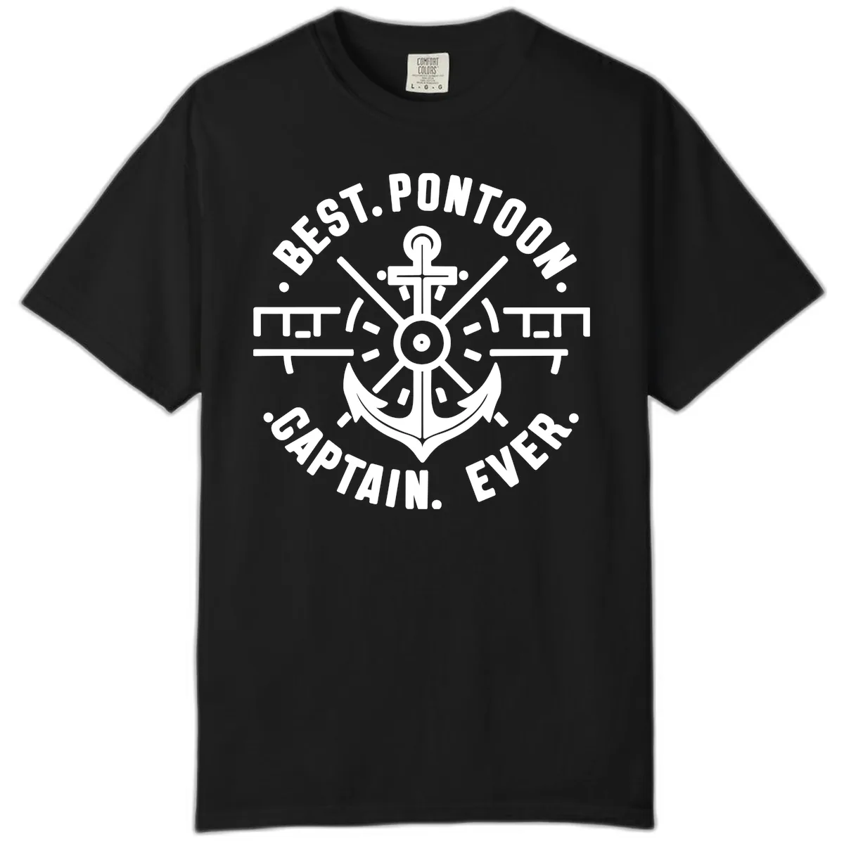 Best Pontoon Captain Ever Emblem Comfort Color in Black