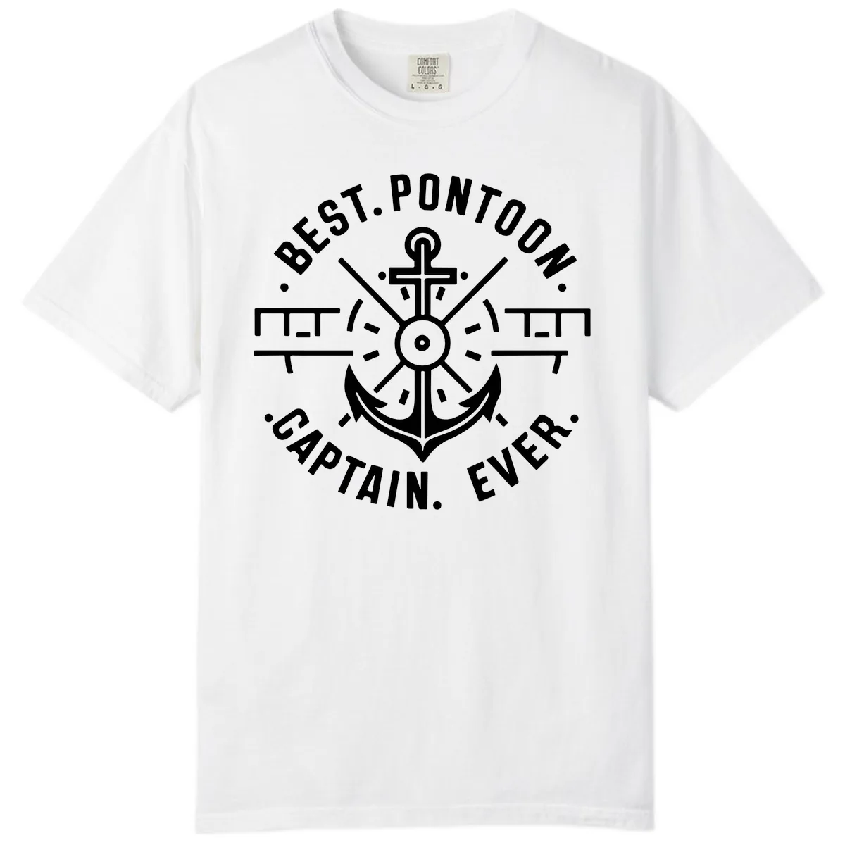 Best Pontoon Captain Ever Emblem Comfort Color in White