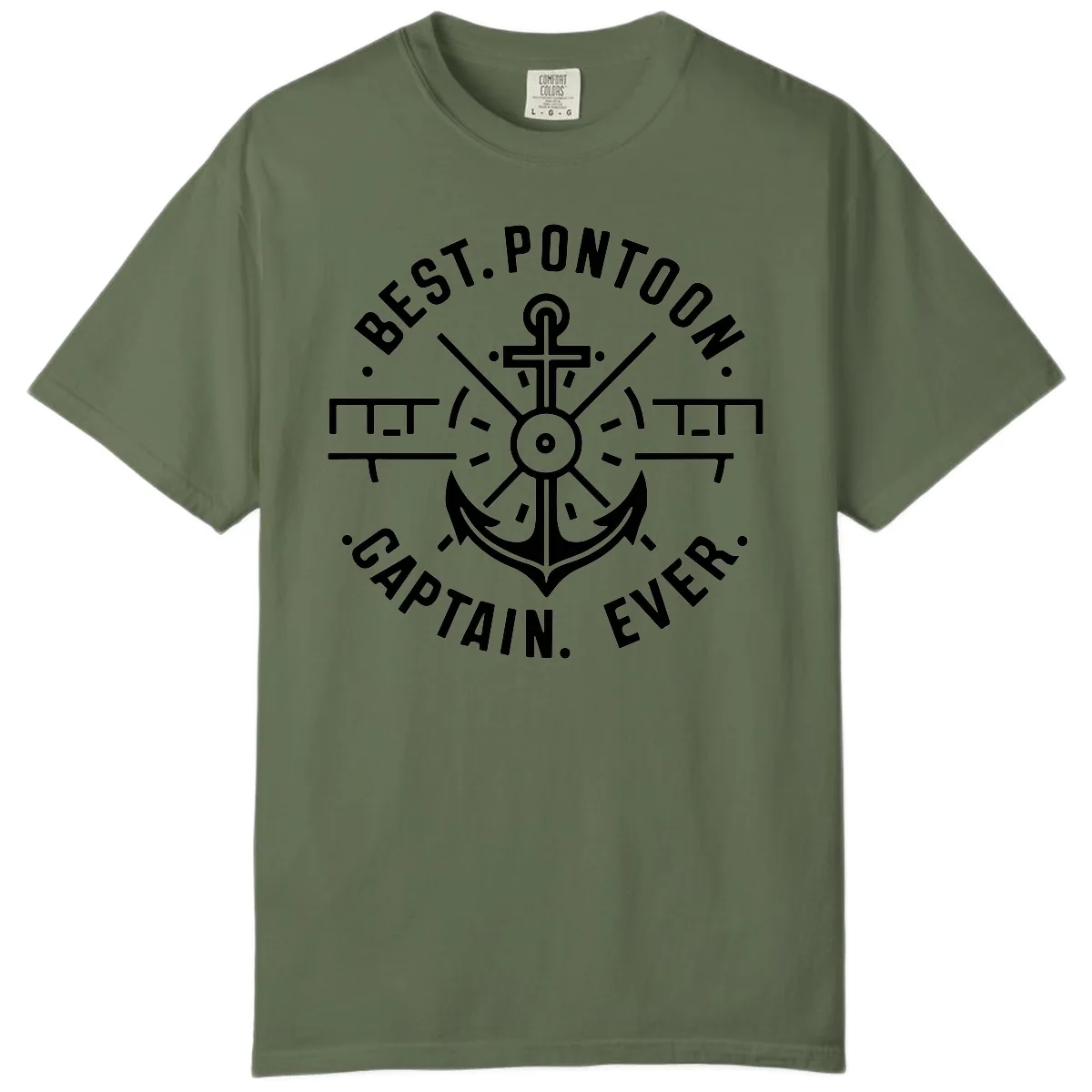 Best Pontoon Captain Ever Emblem Comfort Color in Sage