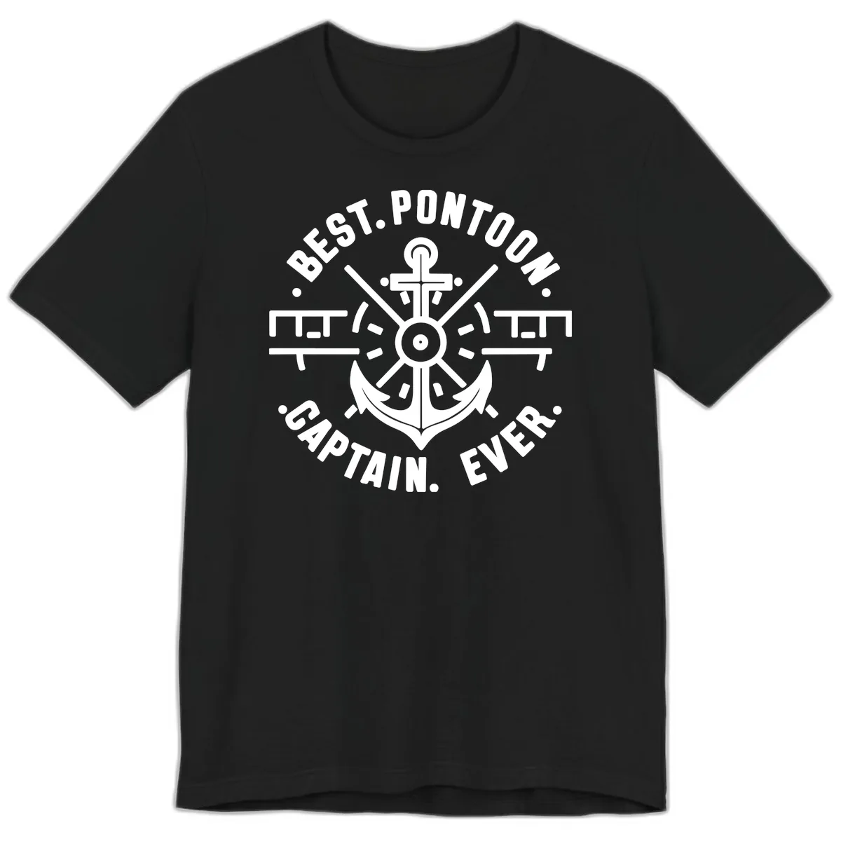 Best Pontoon Captain Ever Emblem Premium T-Shirt in Black