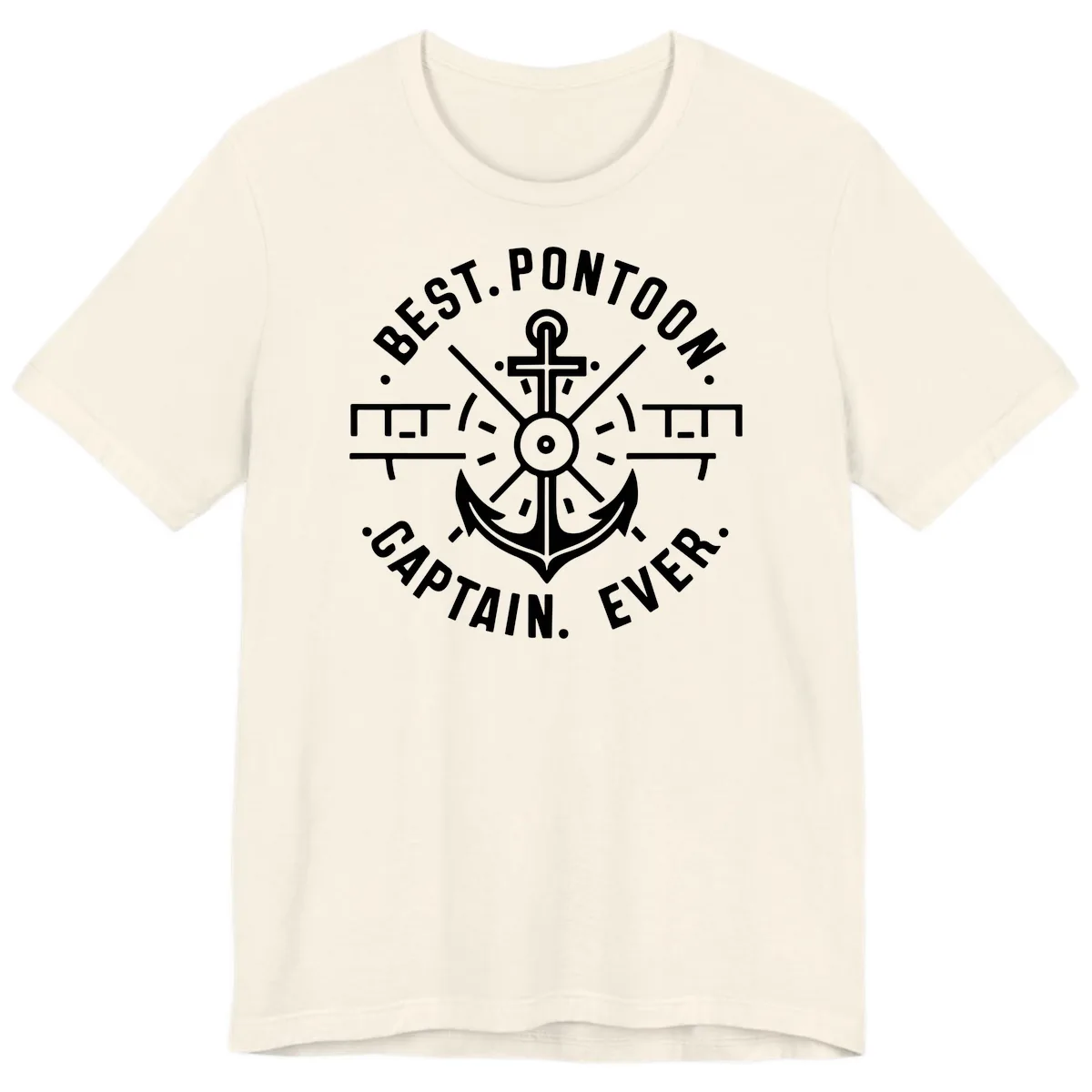 Best Pontoon Captain Ever Emblem Premium T-Shirt in Natural
