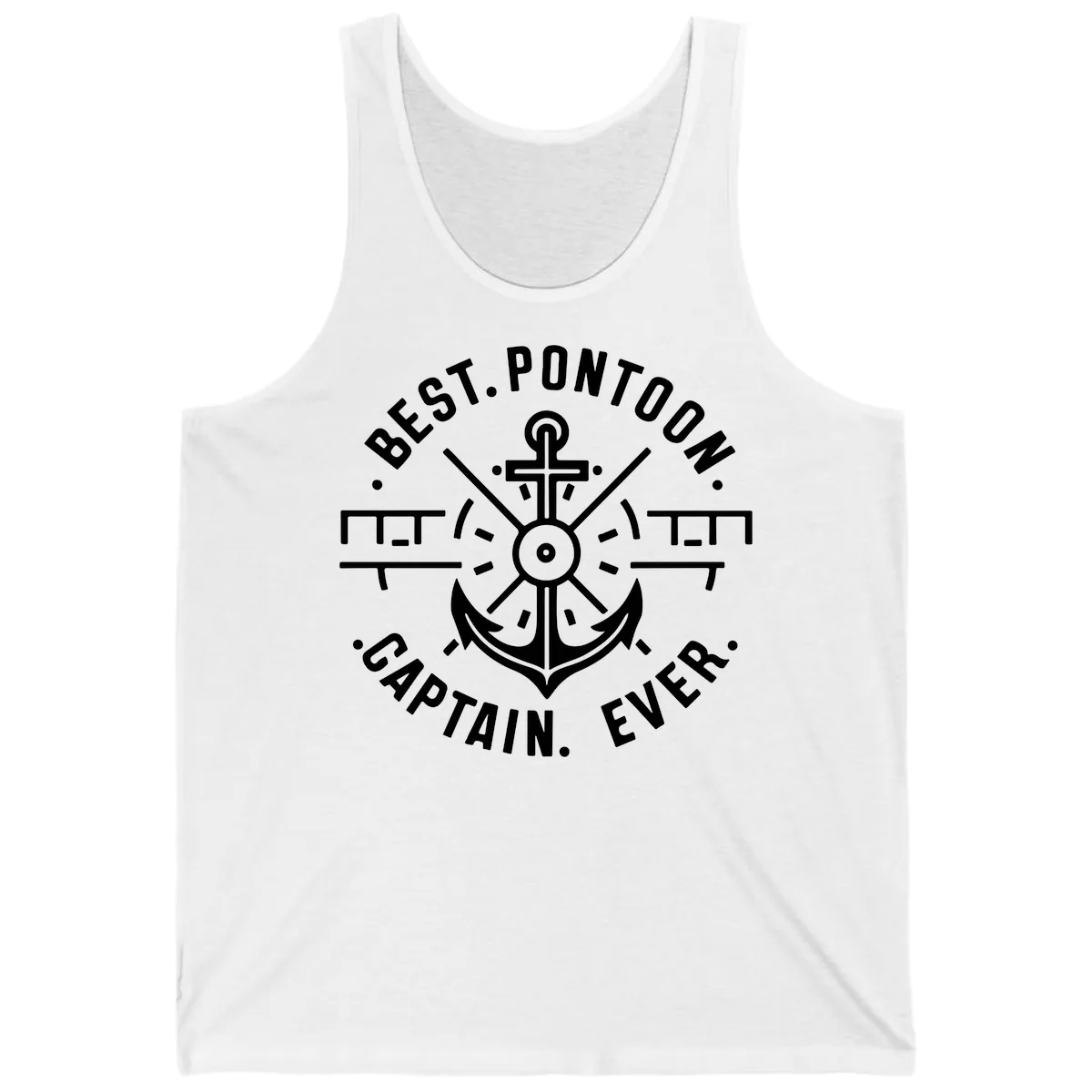 Best Pontoon Captain Ever Emblem Tank in White