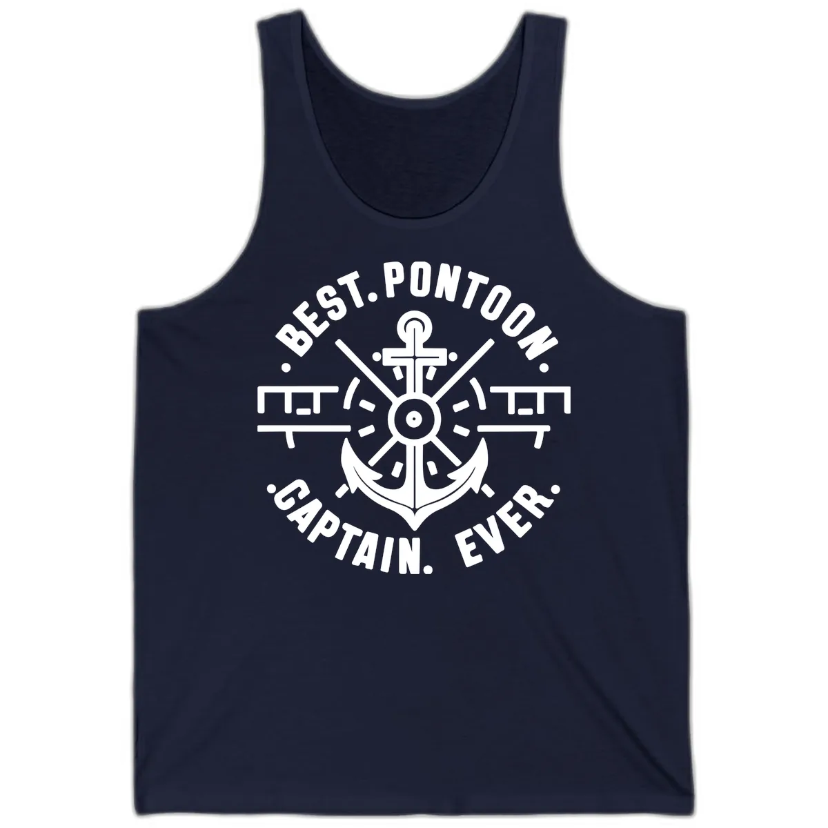 Best Pontoon Captain Ever Emblem Tank in Navy