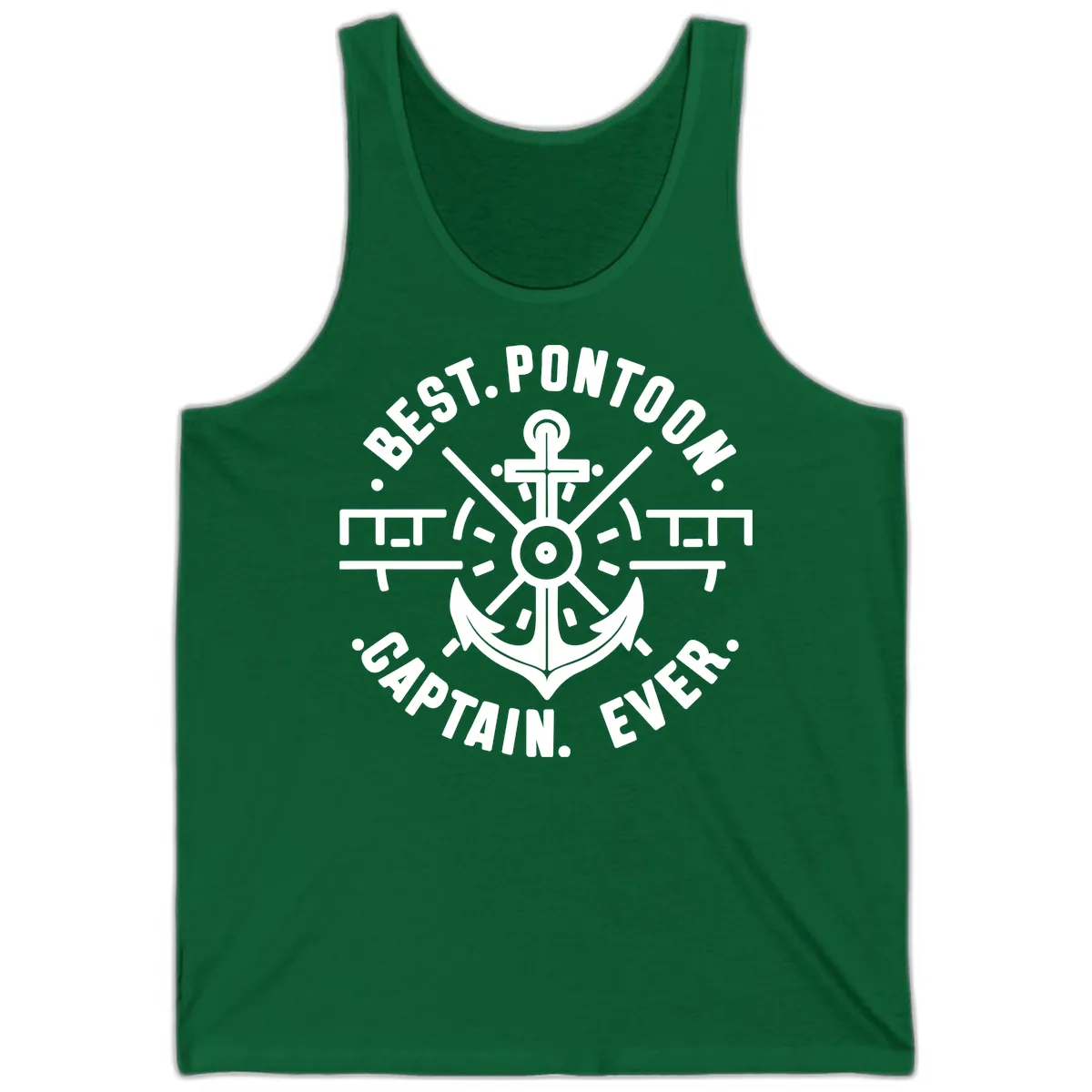 Best Pontoon Captain Ever Emblem Tank in Kelly