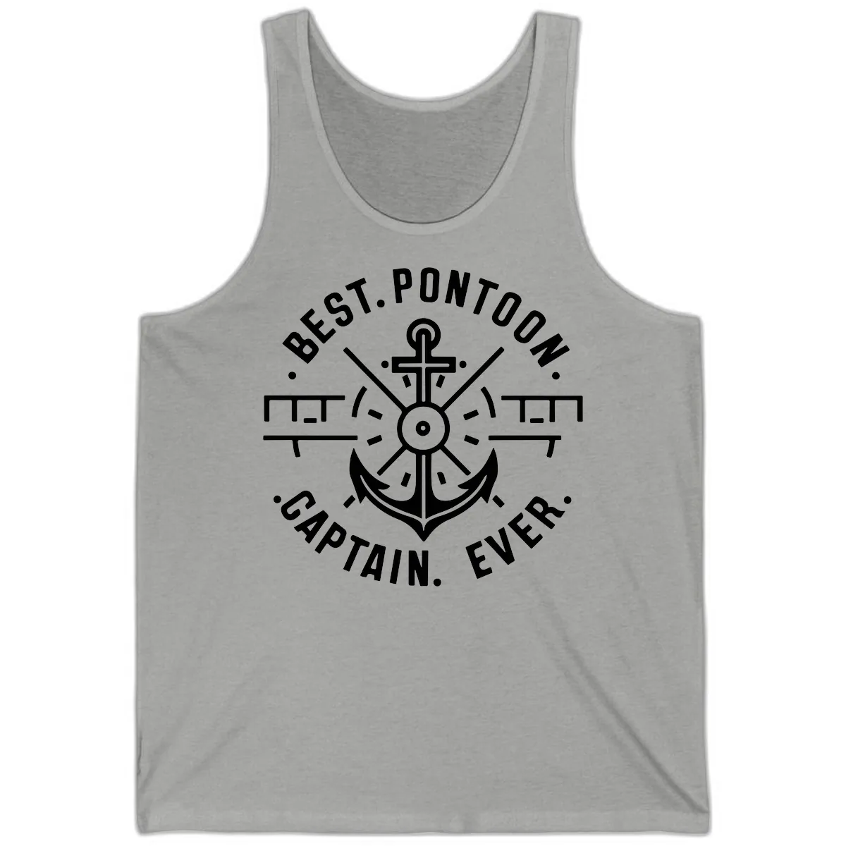 Best Pontoon Captain Ever Emblem Tank in Athletic Heather
