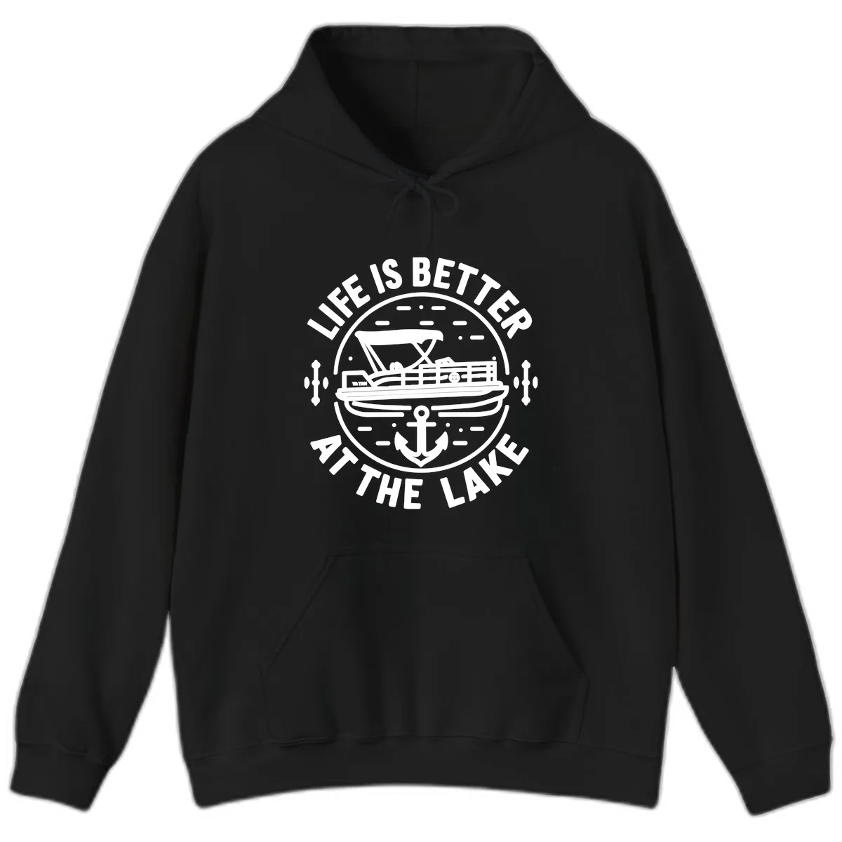 Life Is Better At The Lake Hoodie in Black