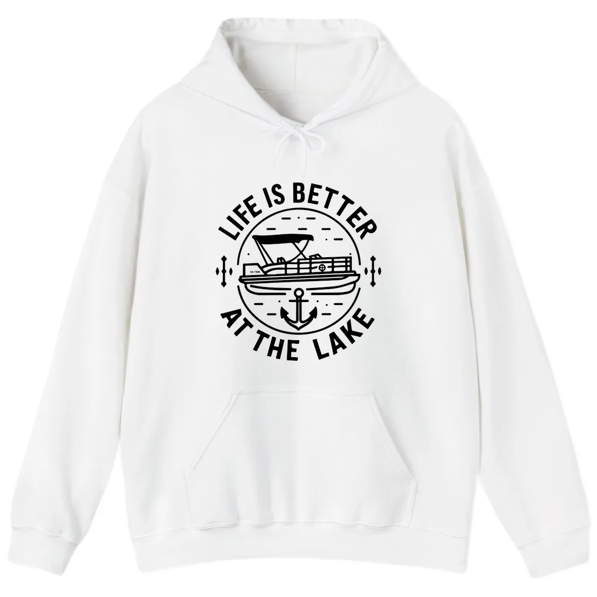 Life Is Better At The Lake Hoodie in White