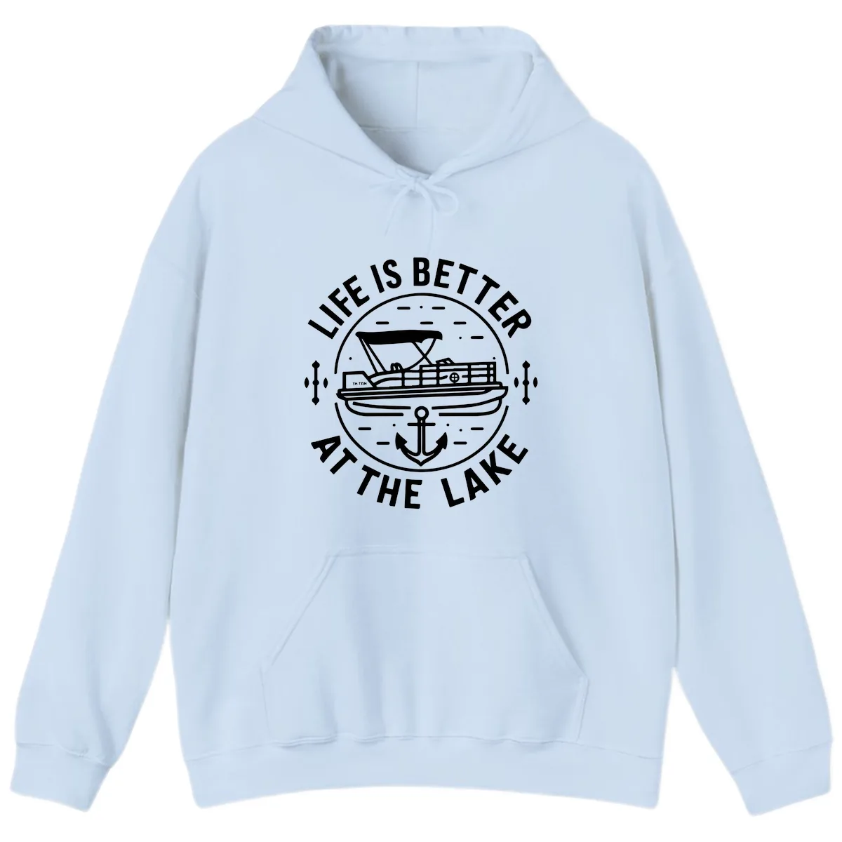 Life Is Better At The Lake Hoodie in Light Blue