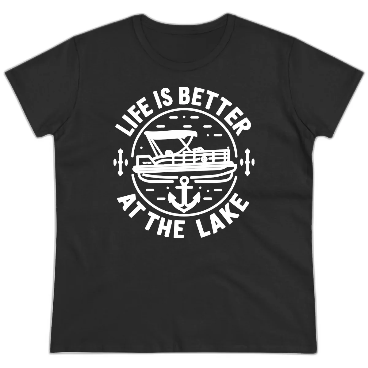 Life Is Better At The Lake Ladies Tee in Black