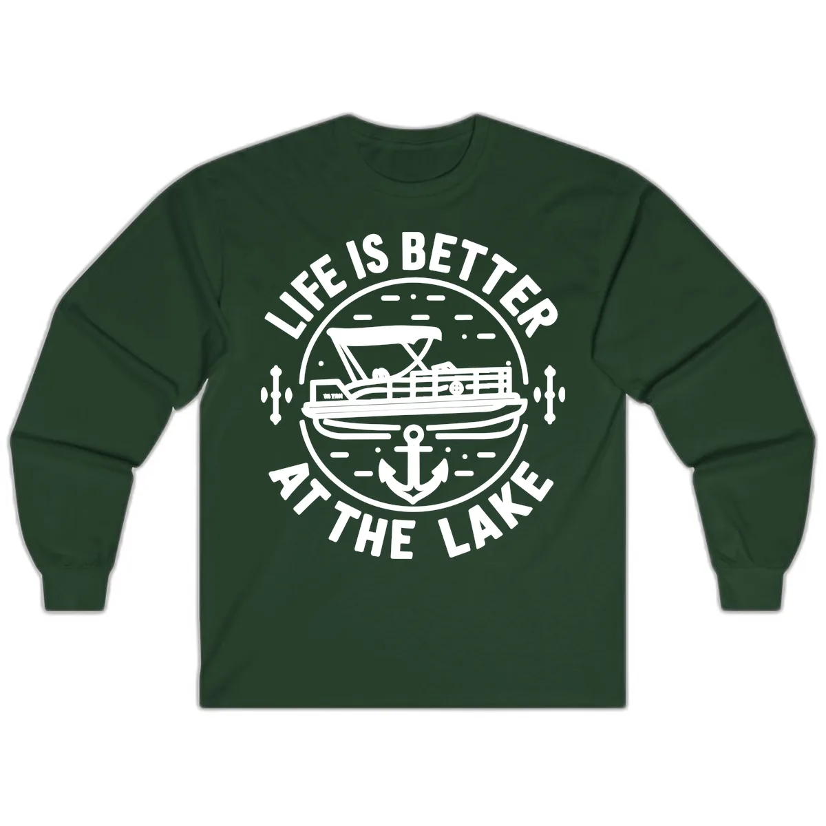 Life Is Better At The Lake Long Sleeve in Forest Green