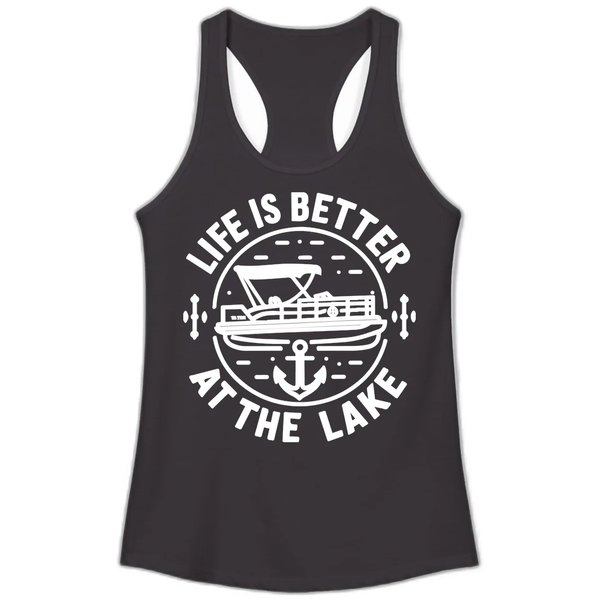 Life Is Better At The Lake Ladies Tank in Black