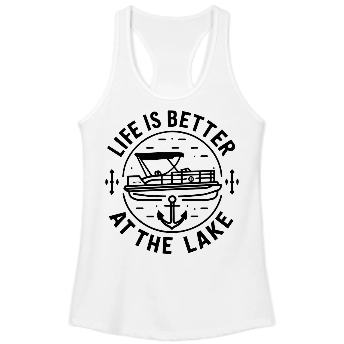 Life Is Better At The Lake Ladies Tank in White