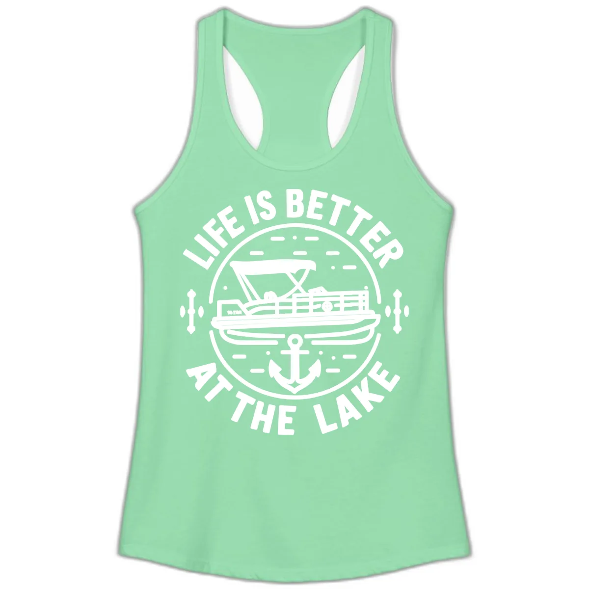 Life Is Better At The Lake Ladies Tank in Solid Mint