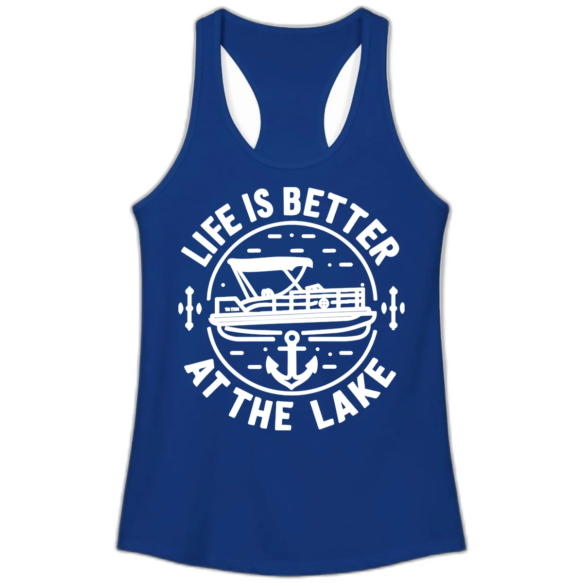 Life Is Better At The Lake Ladies Tank in Solid Royal