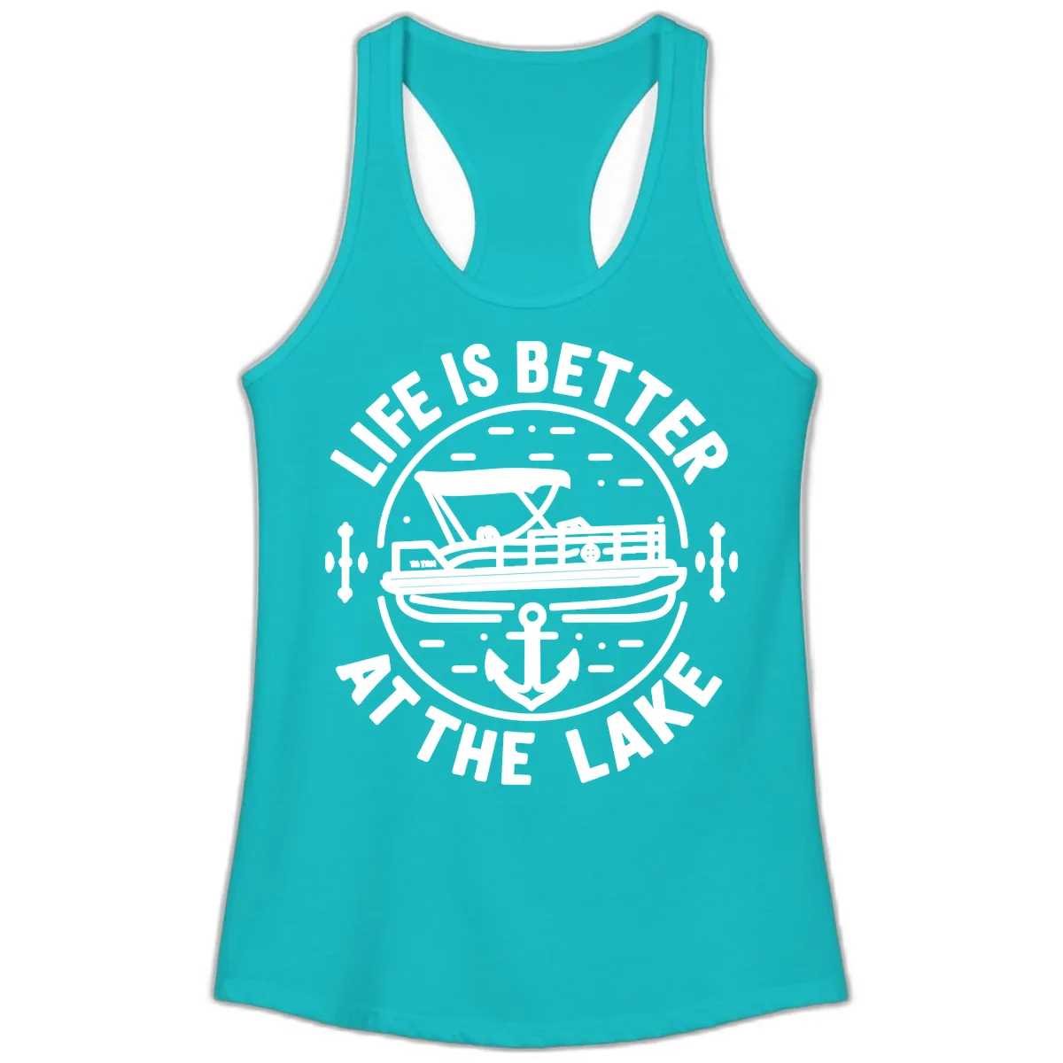 Life Is Better At The Lake Ladies Tank in Tahiti Blue