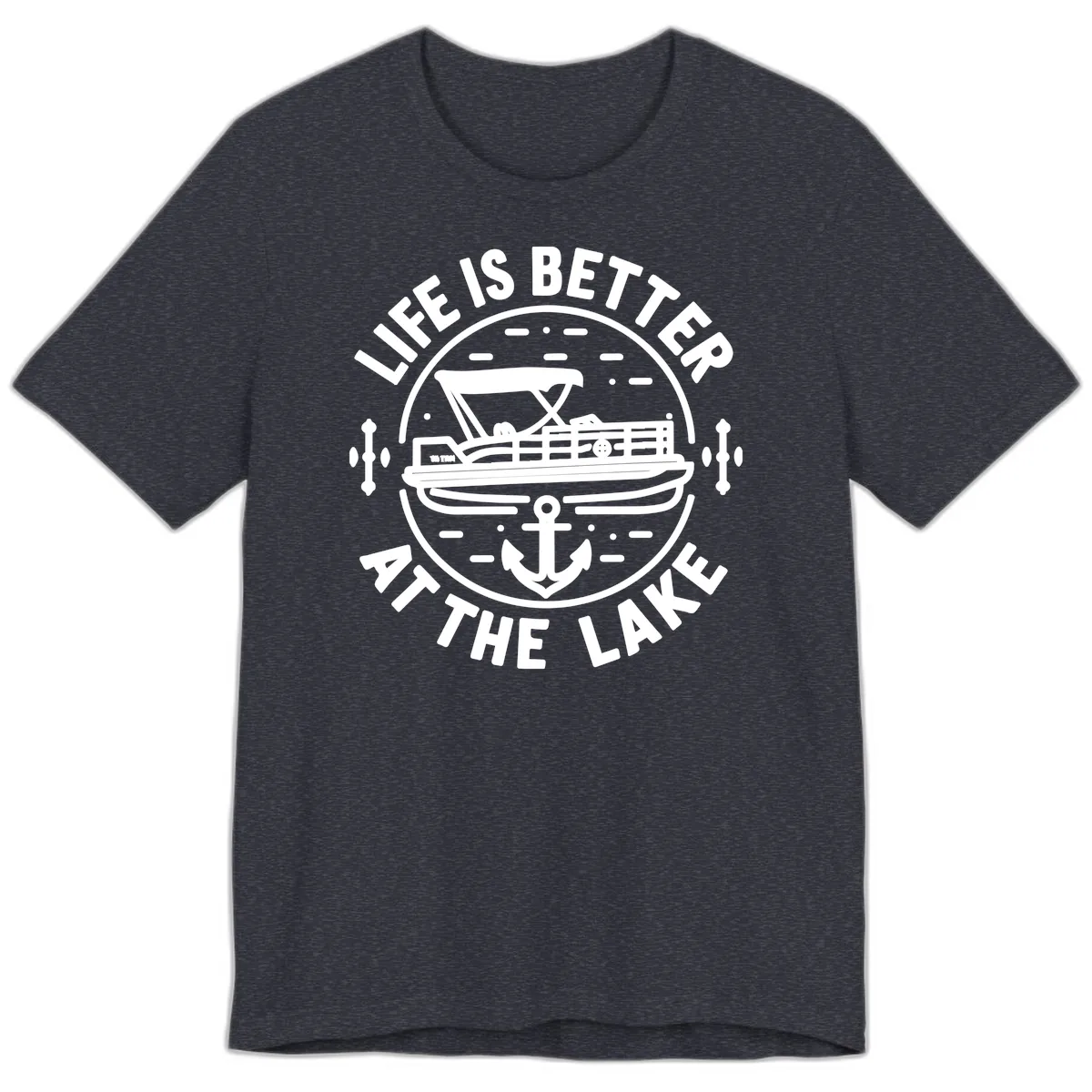 Life Is Better At The Lake Premium T-Shirt in Heather Navy