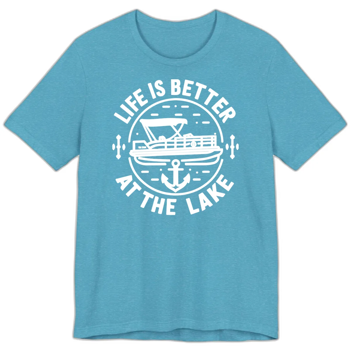 Life Is Better At The Lake Premium T-Shirt in Heather Aqua