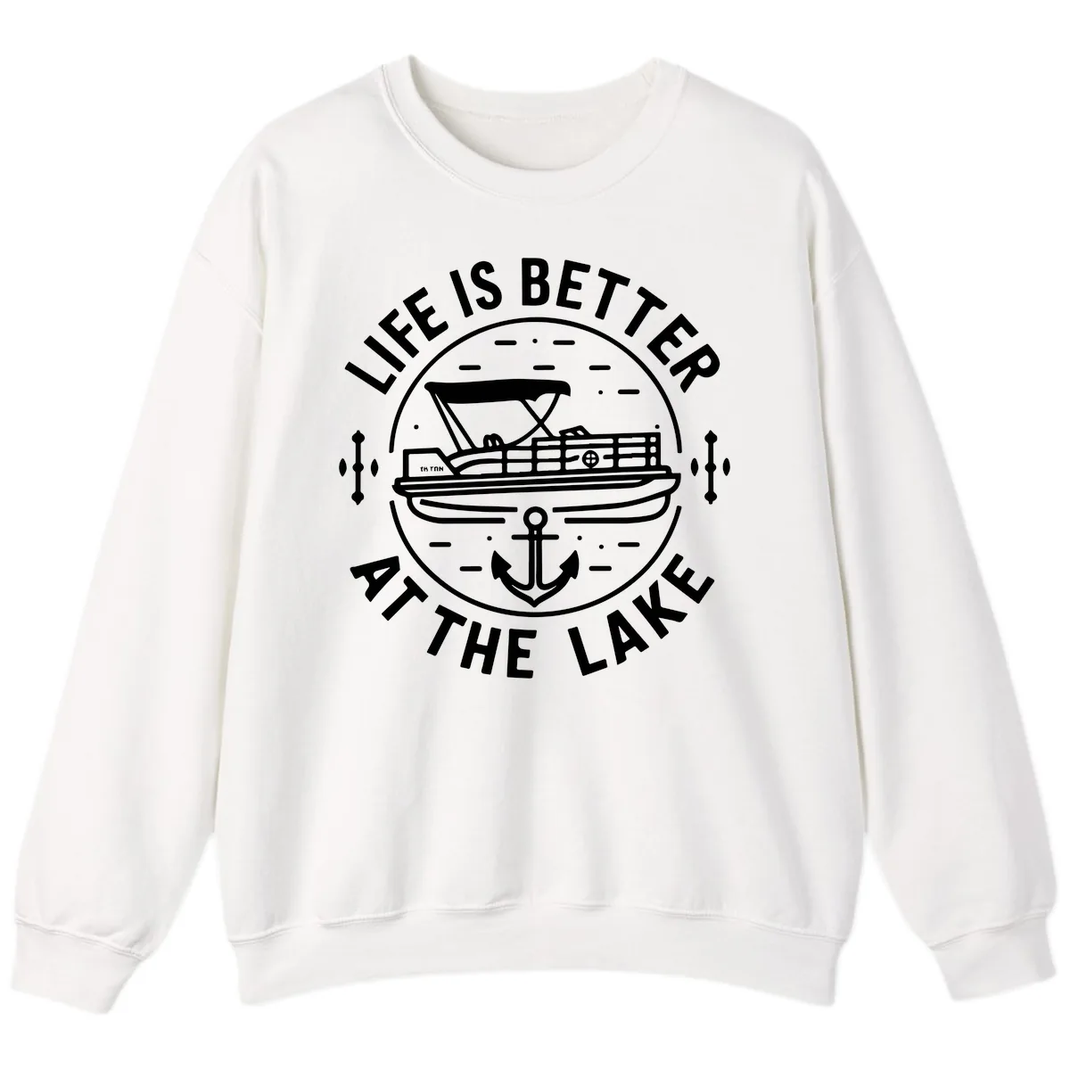 Life Is Better At The Lake Sweatshirt in White