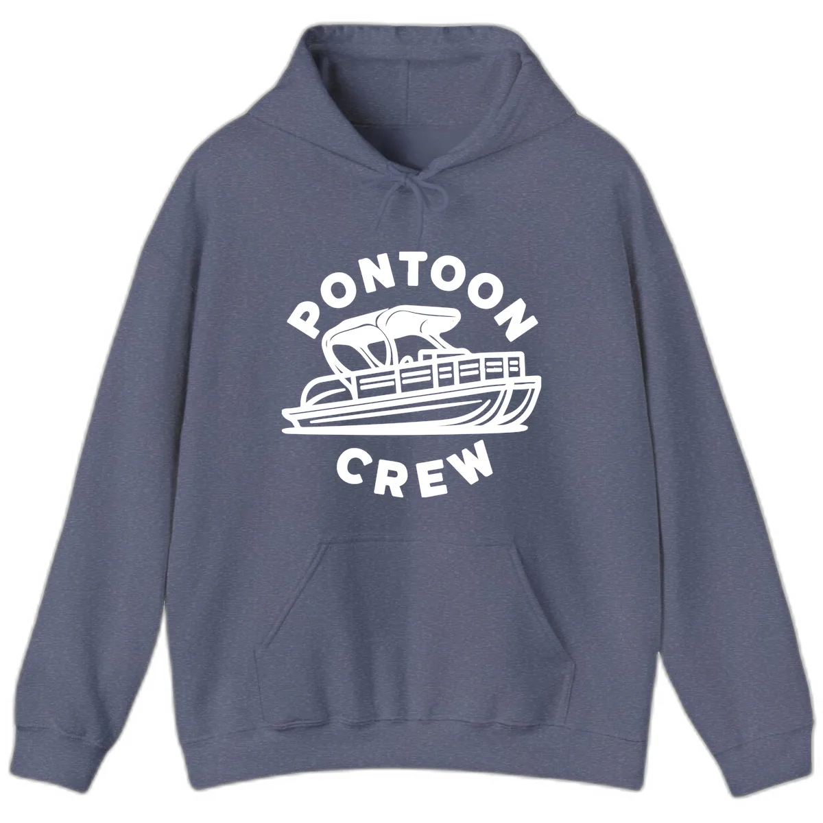 Pontoon Crew Boat Life Design Hoodie in Heather Navy