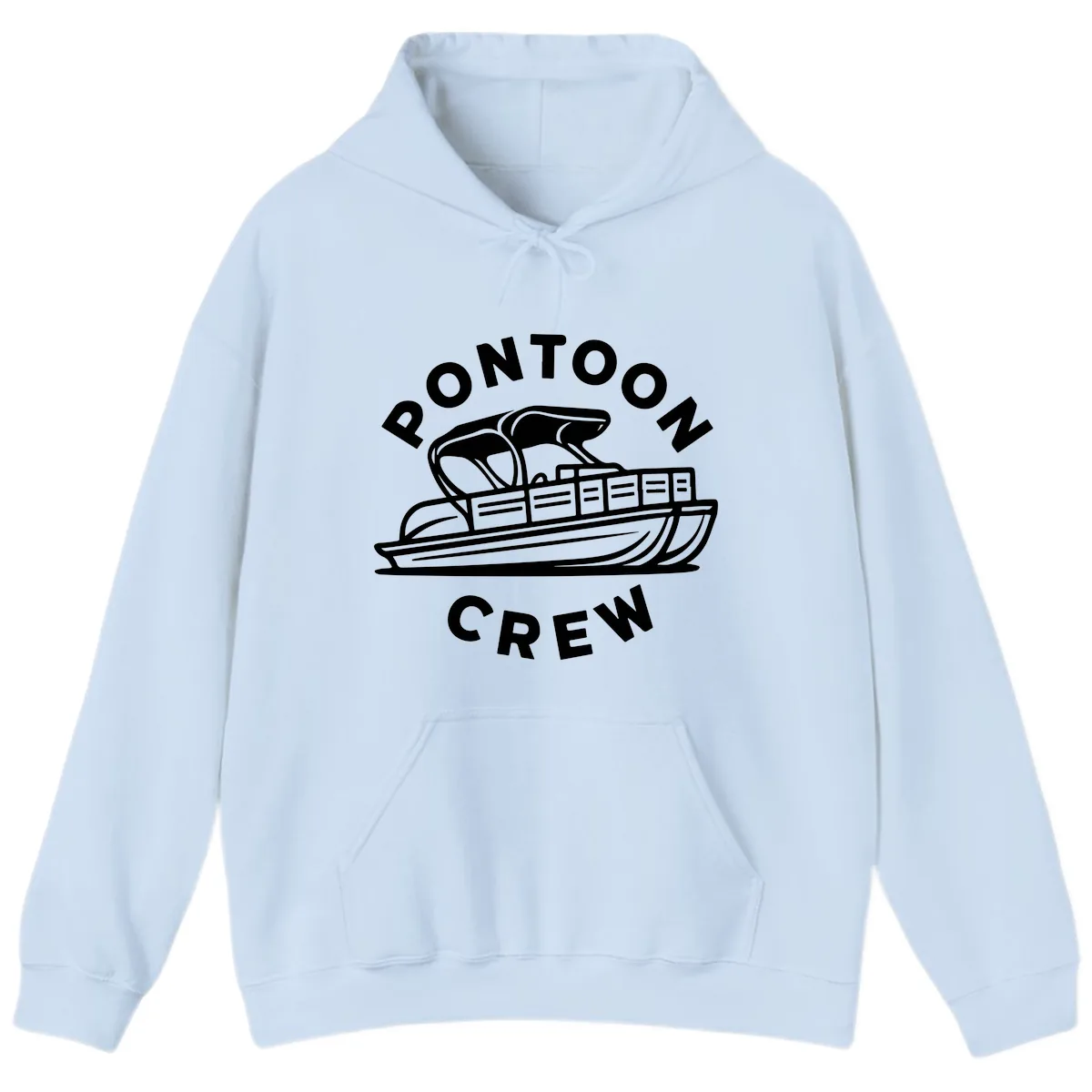 Pontoon Crew Boat Life Design Hoodie in Light Blue