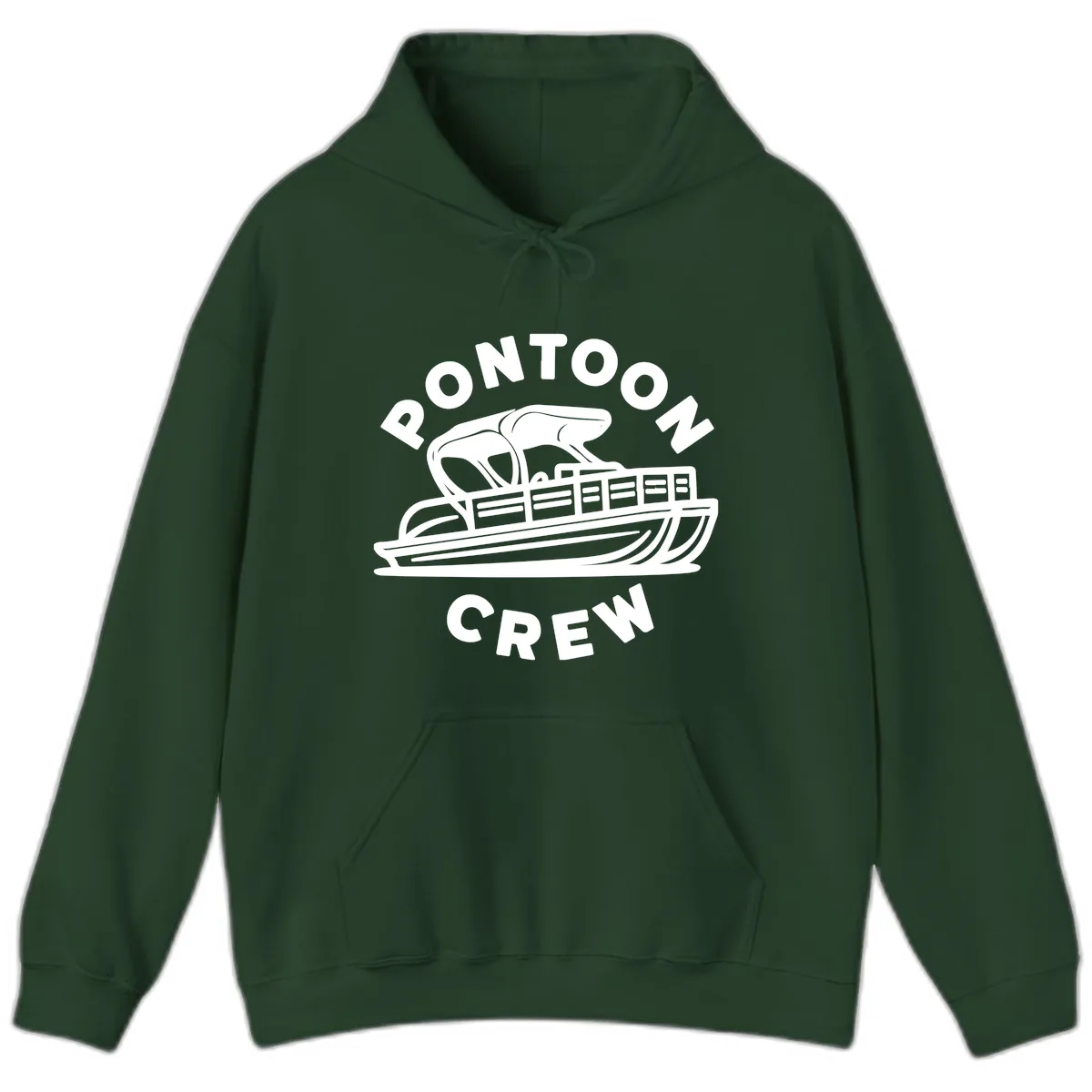 Pontoon Crew Boat Life Design Hoodie in Forest Green