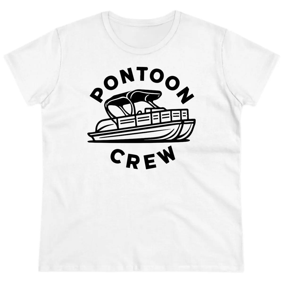 Pontoon Crew Boat Life Design Ladies Tee in White