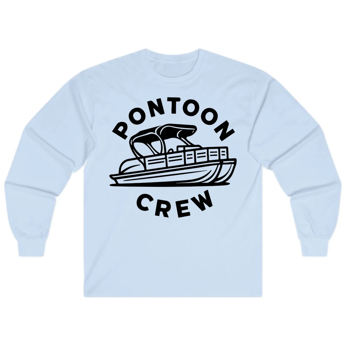 Pontoon Crew Boat Life Design Long Sleeve in Light Blue
