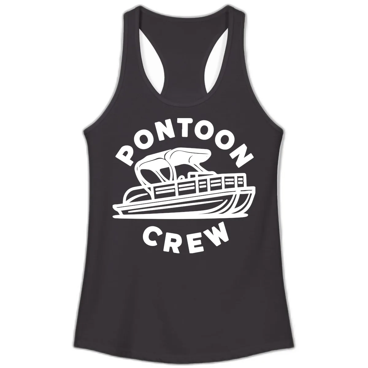 Pontoon Crew Boat Life Design Ladies Tank in Black