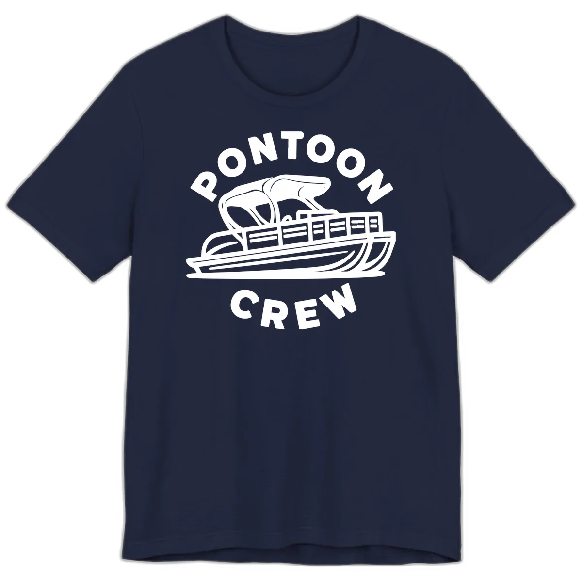 Pontoon Crew Boat Life Design Premium T-Shirt in Navy