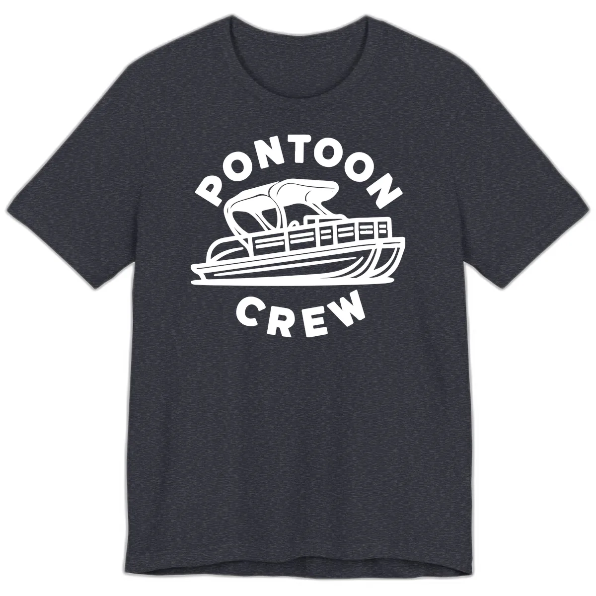 Pontoon Crew Boat Life Design Premium T-Shirt in Heather Navy