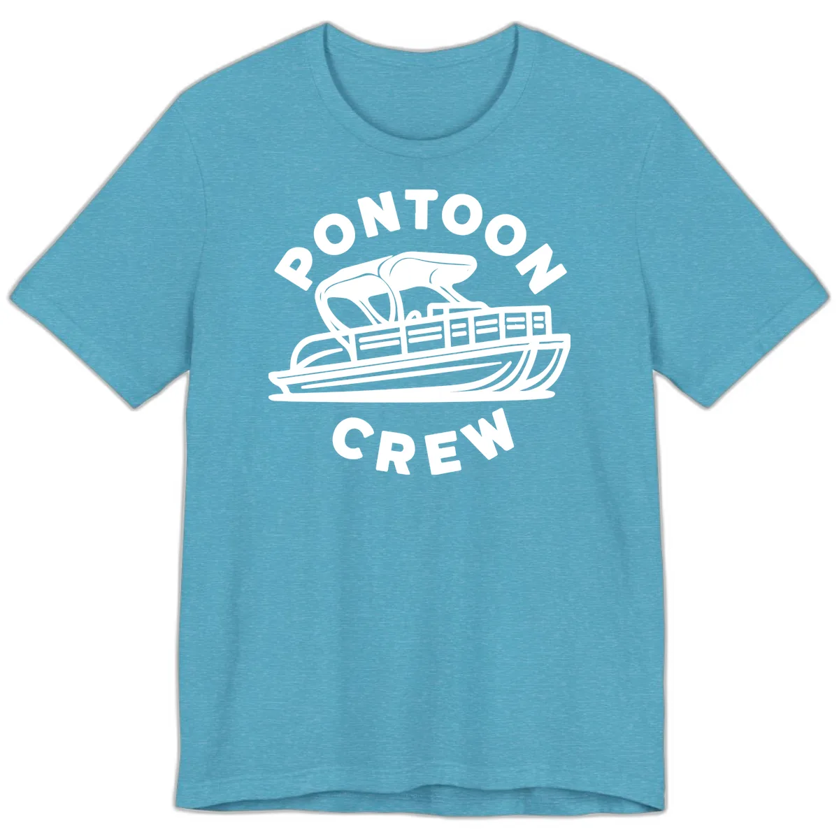Pontoon Crew Boat Life Design Premium T-Shirt in Heather Aqua