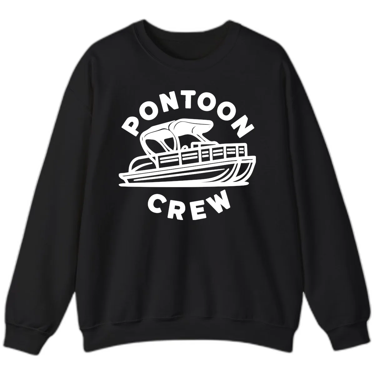 Pontoon Crew Boat Life Design Sweatshirt in Black