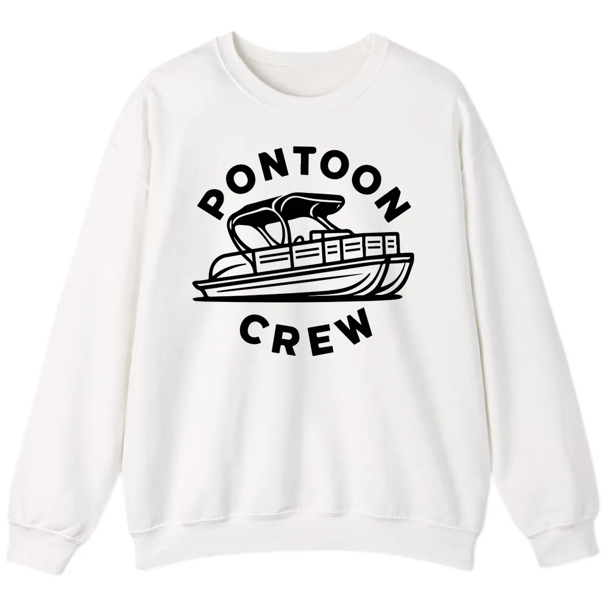 Pontoon Crew Boat Life Design Sweatshirt in White