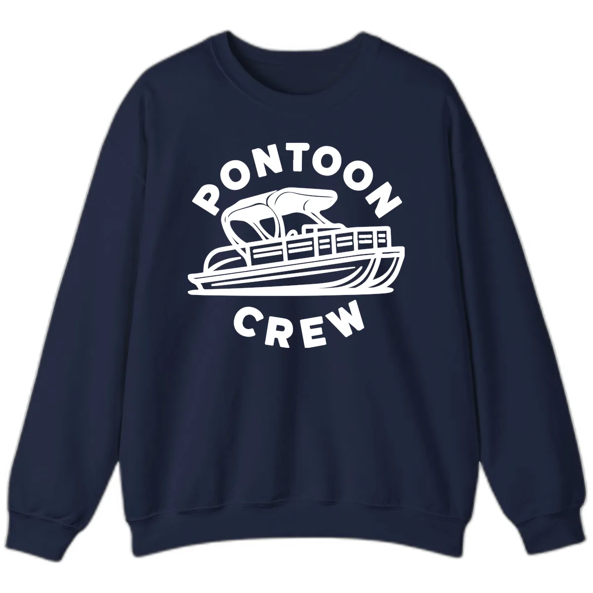 Pontoon Crew Boat Life Design Sweatshirt in Navy