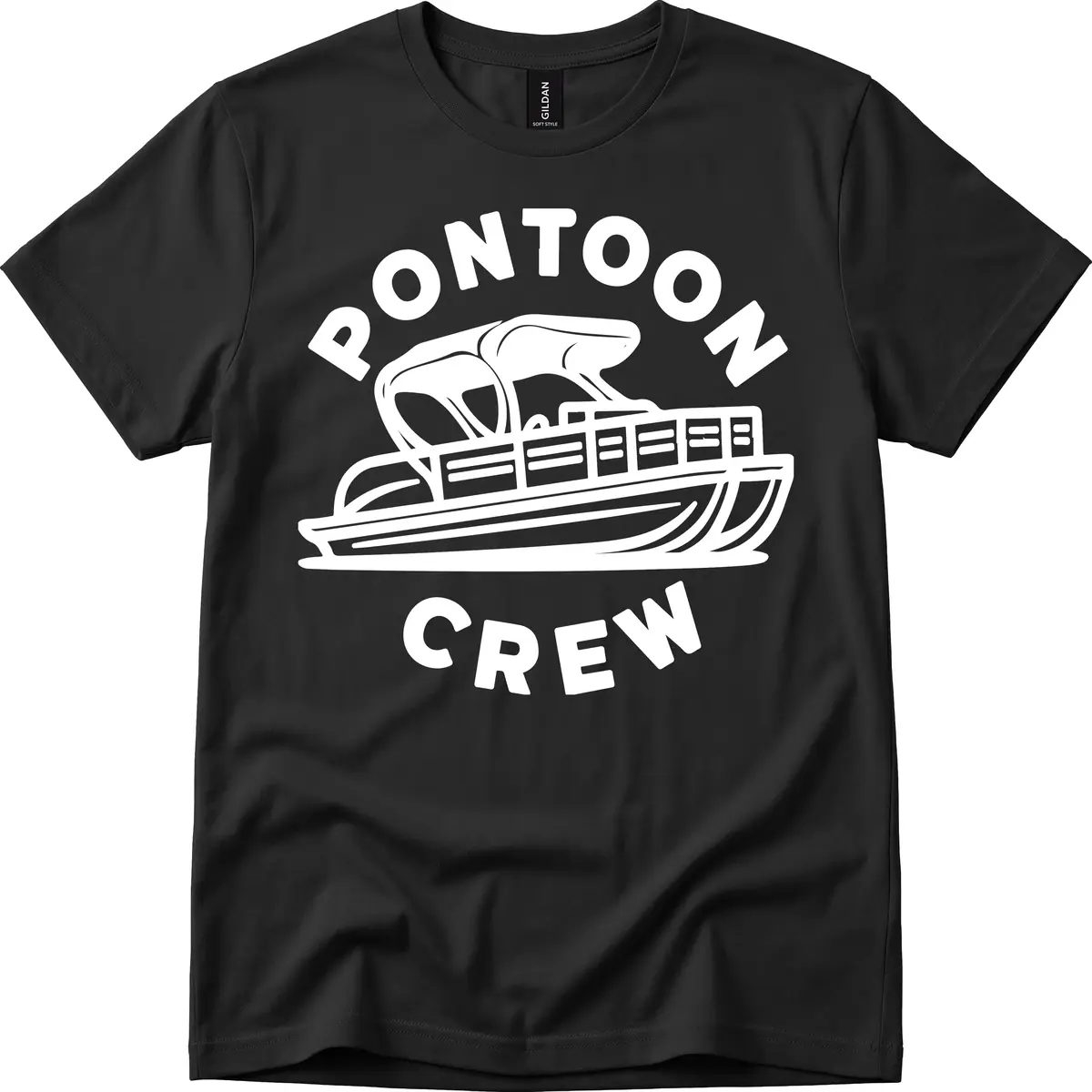 Pontoon Crew Boat Life Design T-Shirt in Black