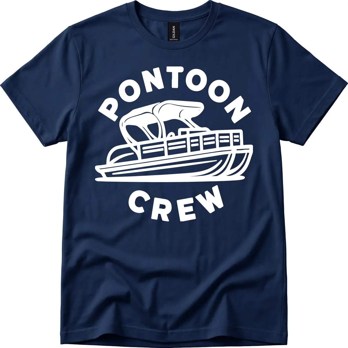 Pontoon Crew Boat Life Design T-Shirt in Navy
