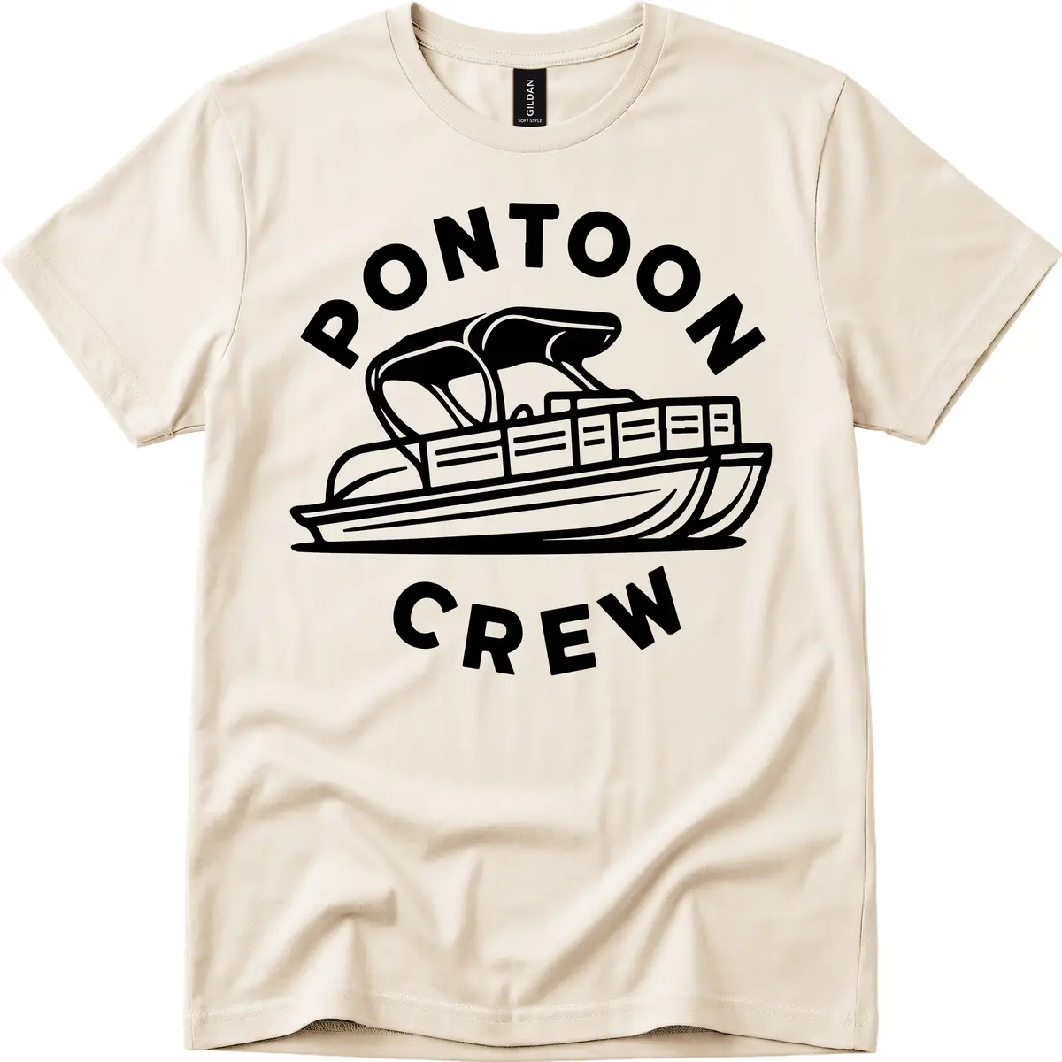 Pontoon Crew Boat Life Design T-Shirt in Natural